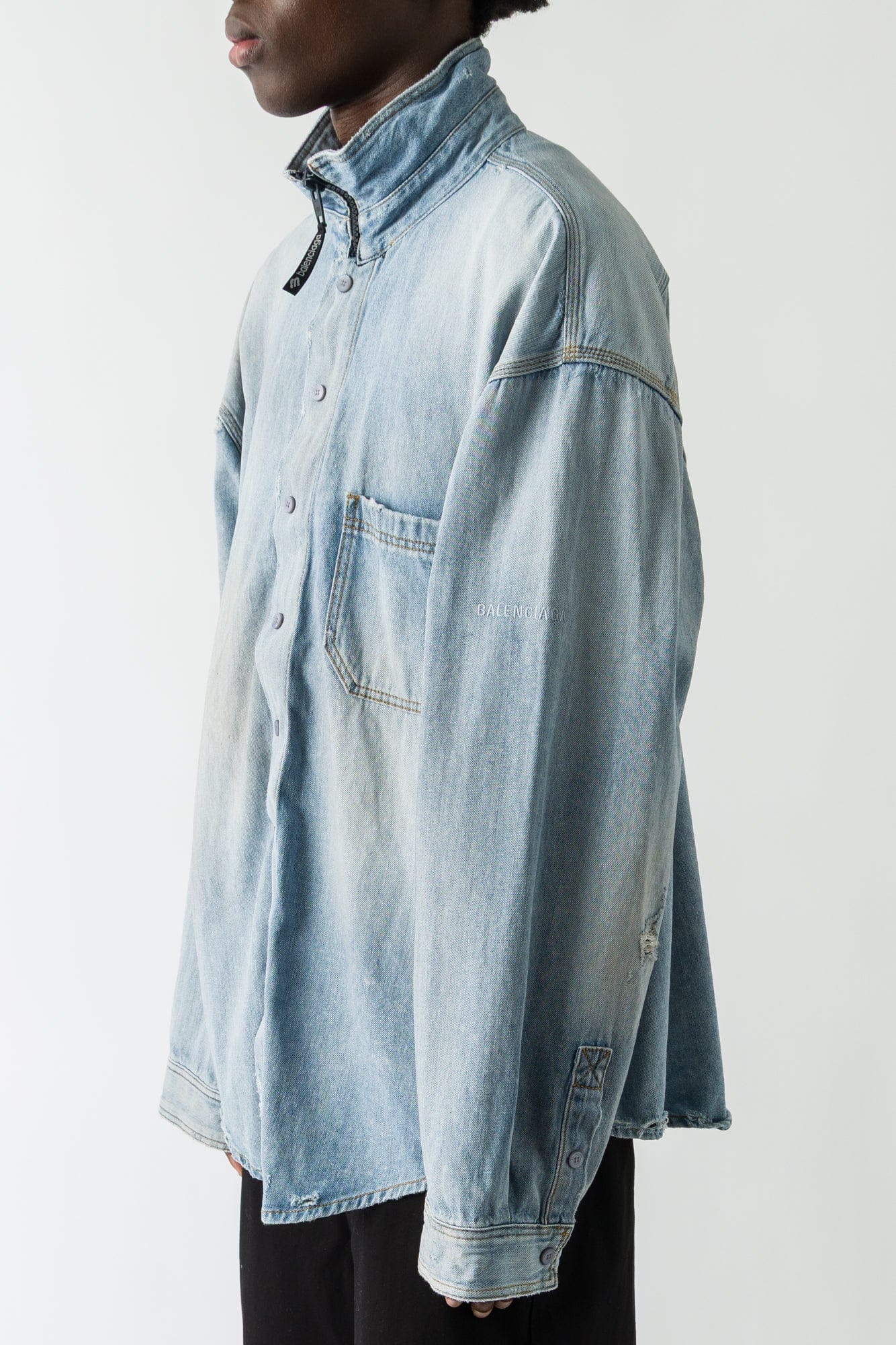 Balenciaga Denim Layered Jacket - Image 2