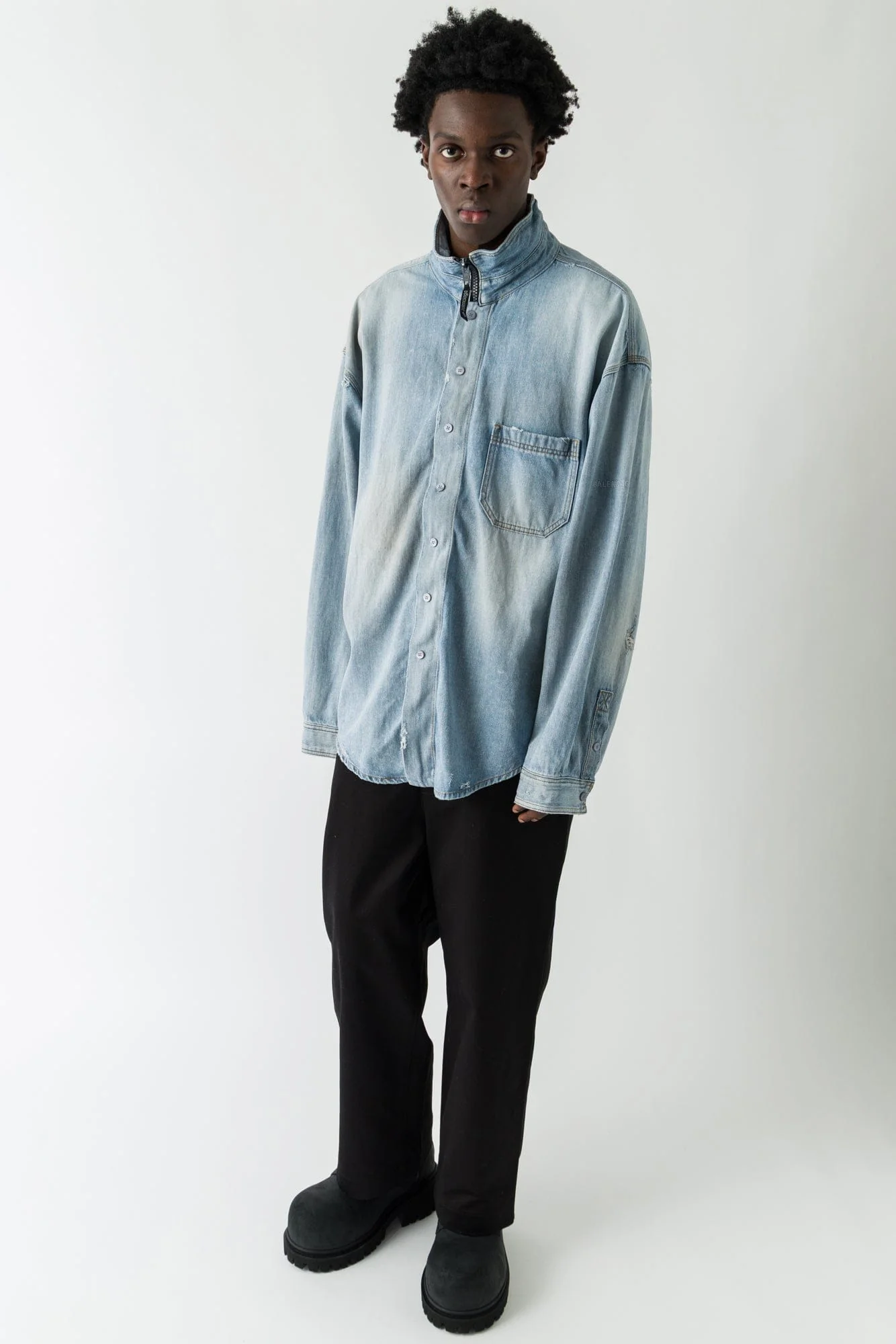 Balenciaga Denim Layered Jacket - Image 4