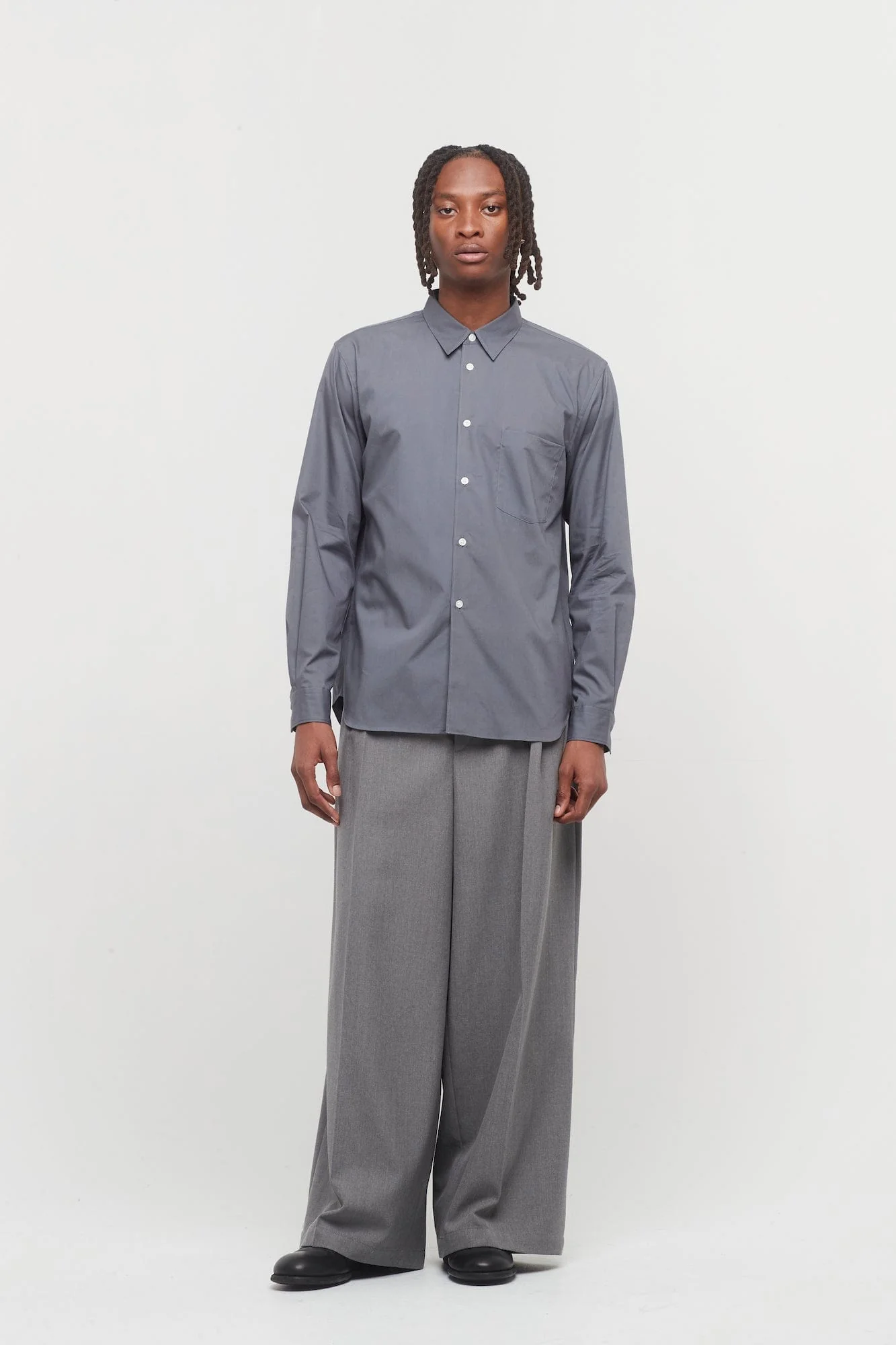 Comme Des Garçons Homme Plus Suiting Button Down in Grey - Image 4