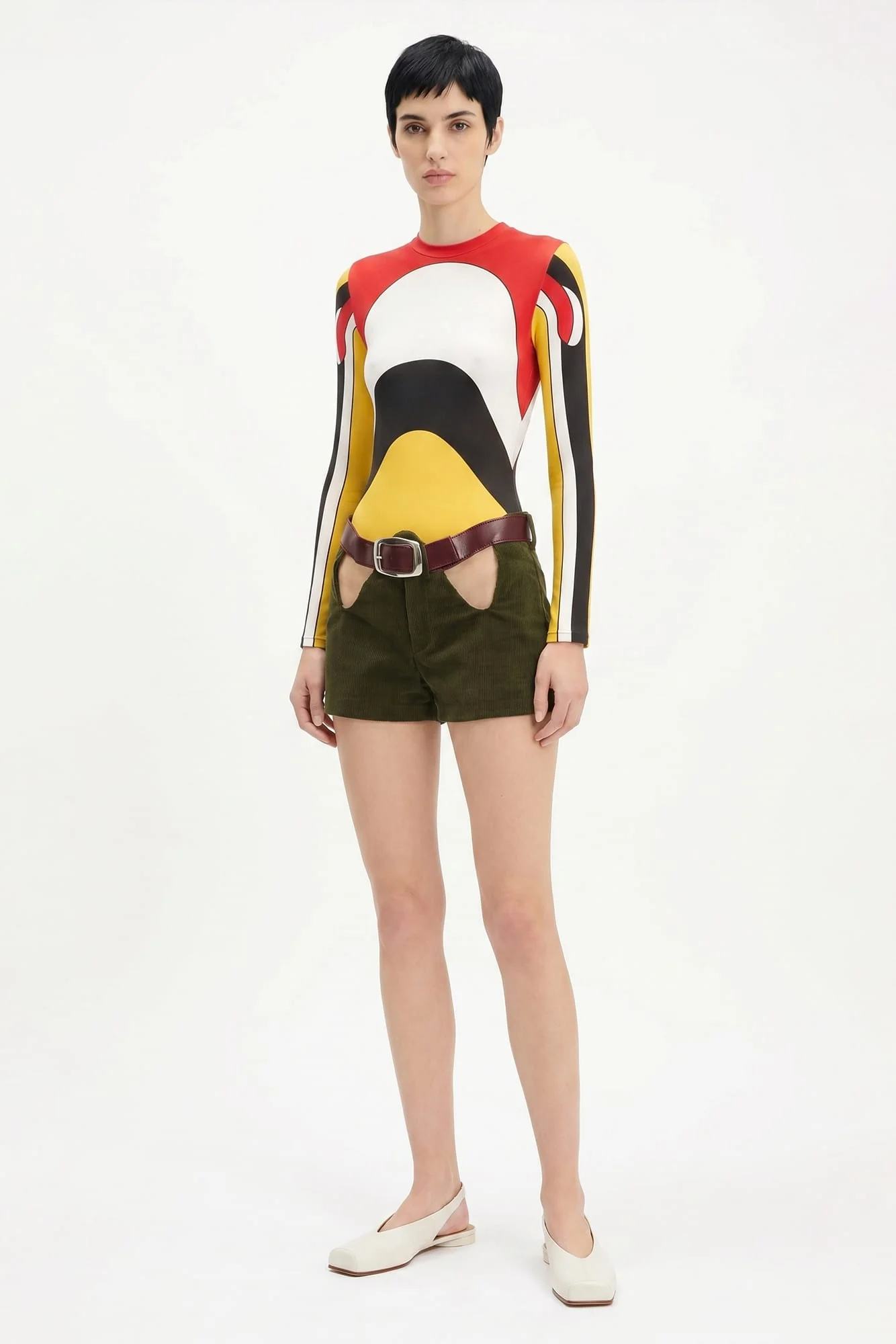 Jean Paul Gaultier Corduroy Curved Shorts SS26 - Image 4