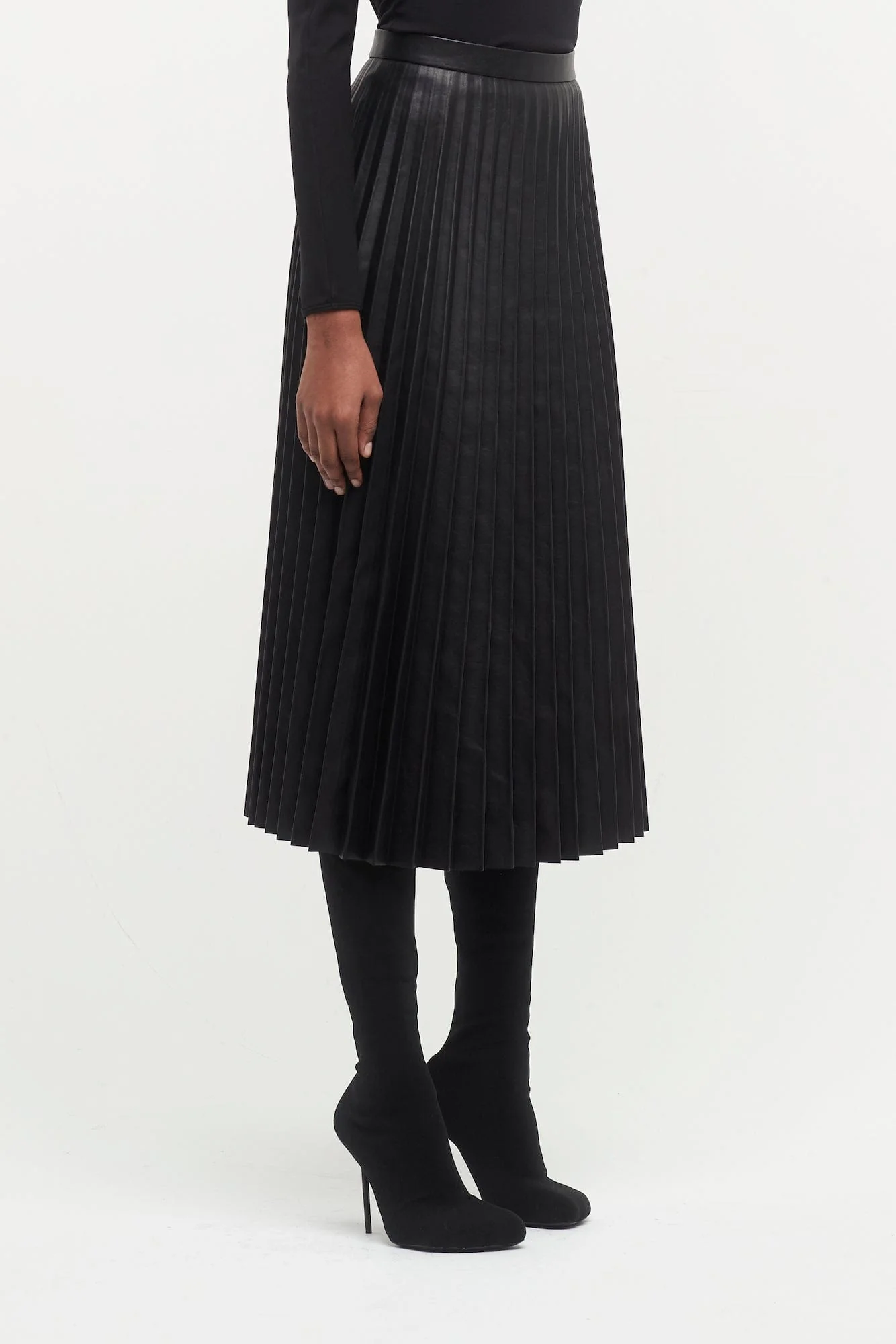 Balenciaga Pleated Leather Skirt - Image 2
