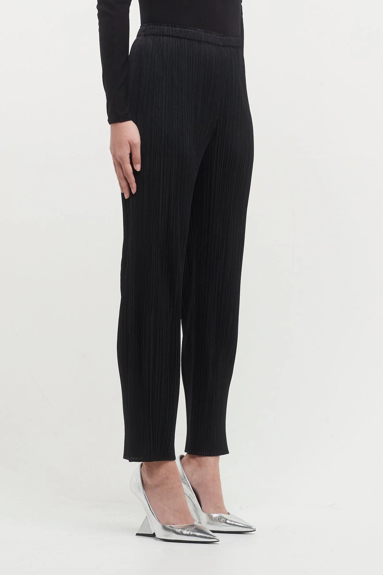 Pleats Please Issey Miyake Basics Trousers in Black - Image 2