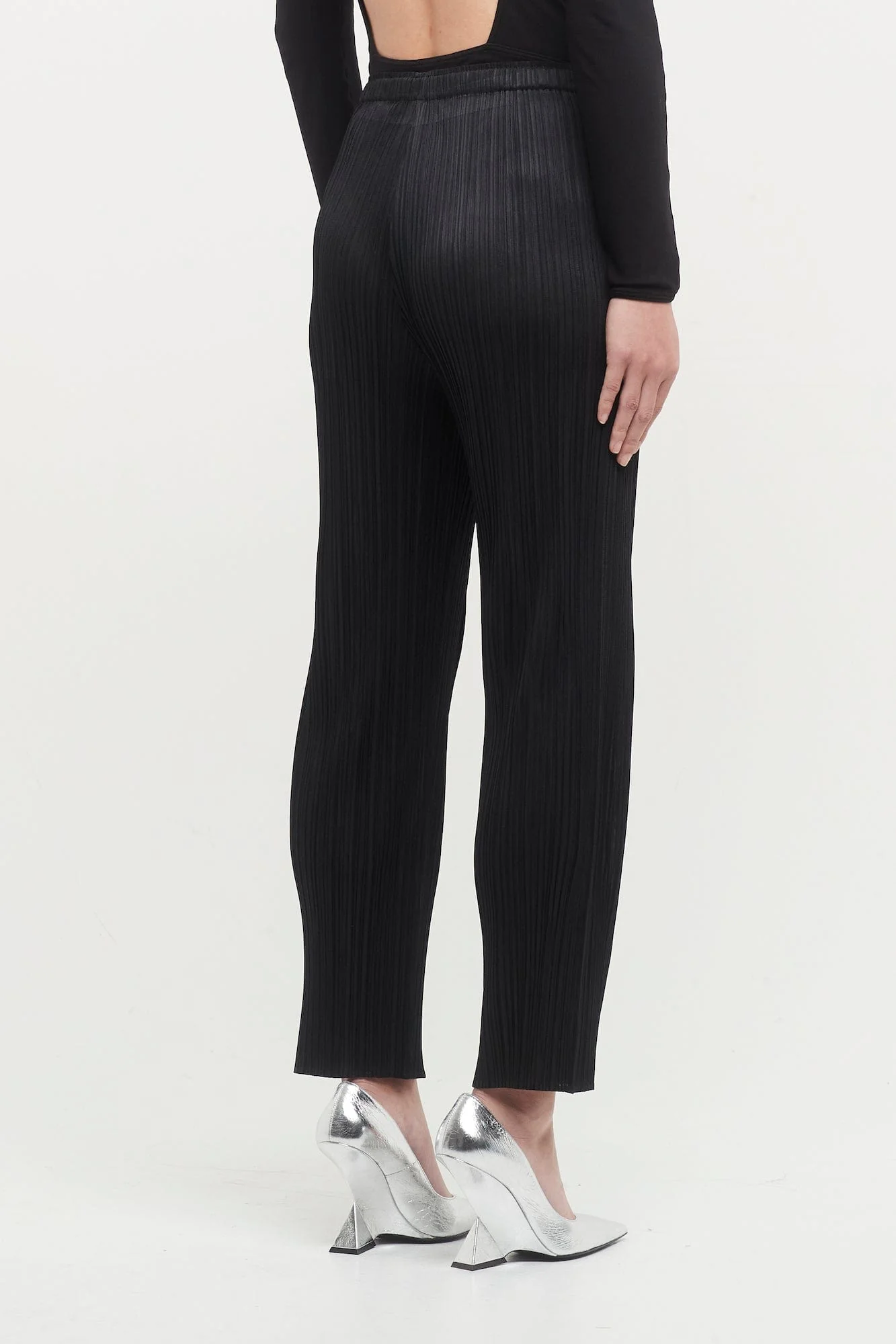 Pleats Please Issey Miyake Basics Trousers in Black - Image 3