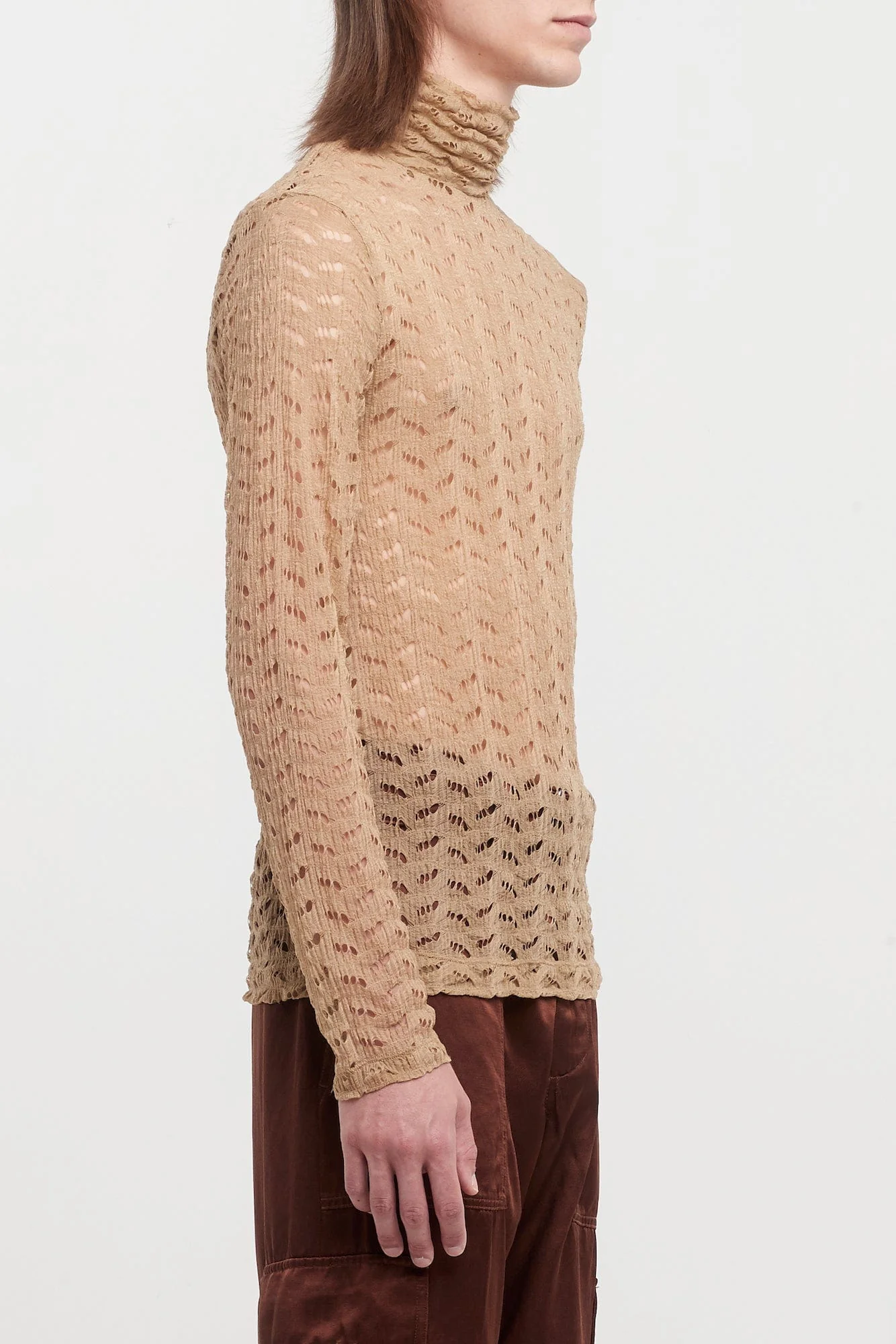 Dries Van Noten Heyze Mockneck Perforated Sweater - Image 2