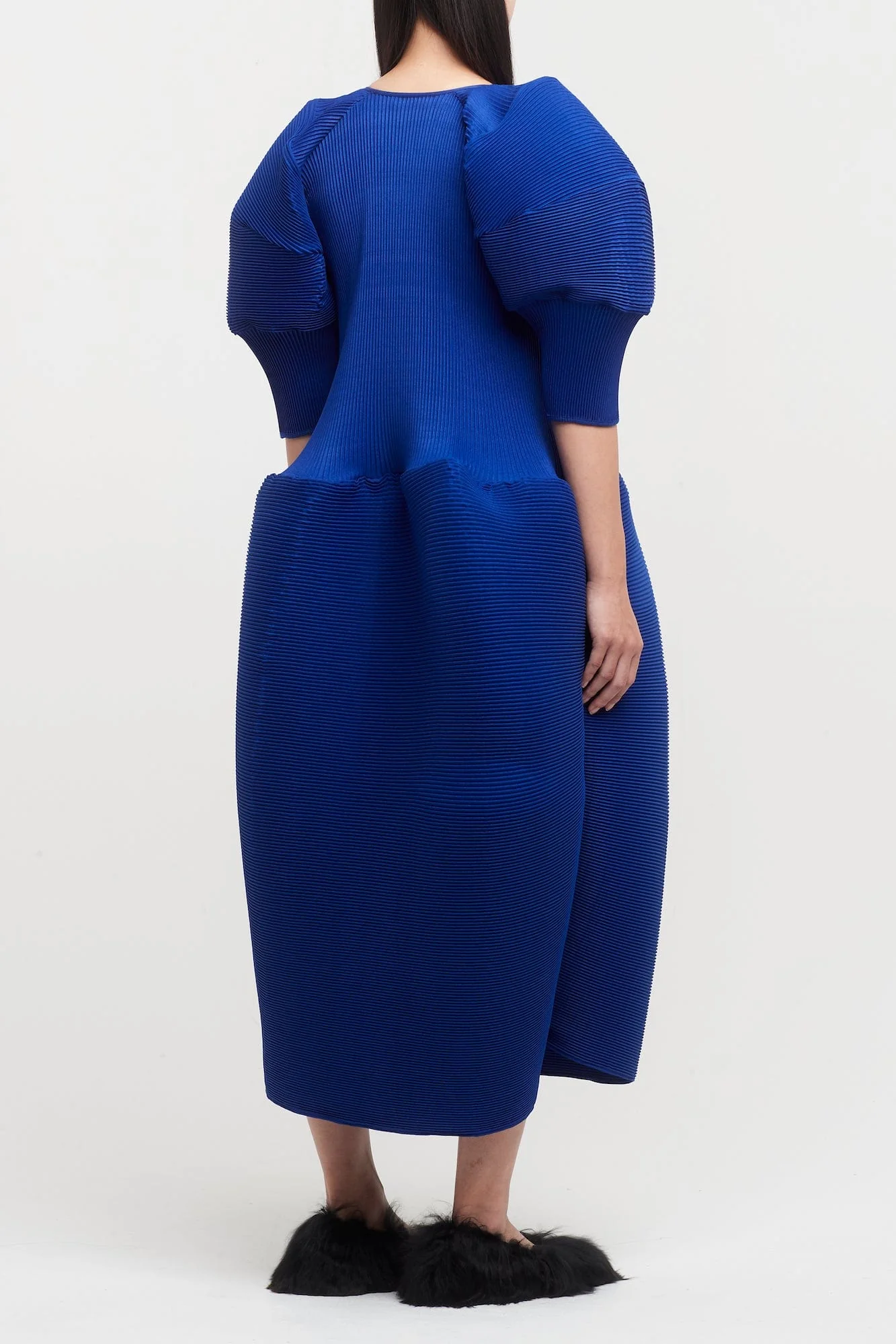 Melitta Baumeister Blue Big Sleeve Ripple Dress - Image 3