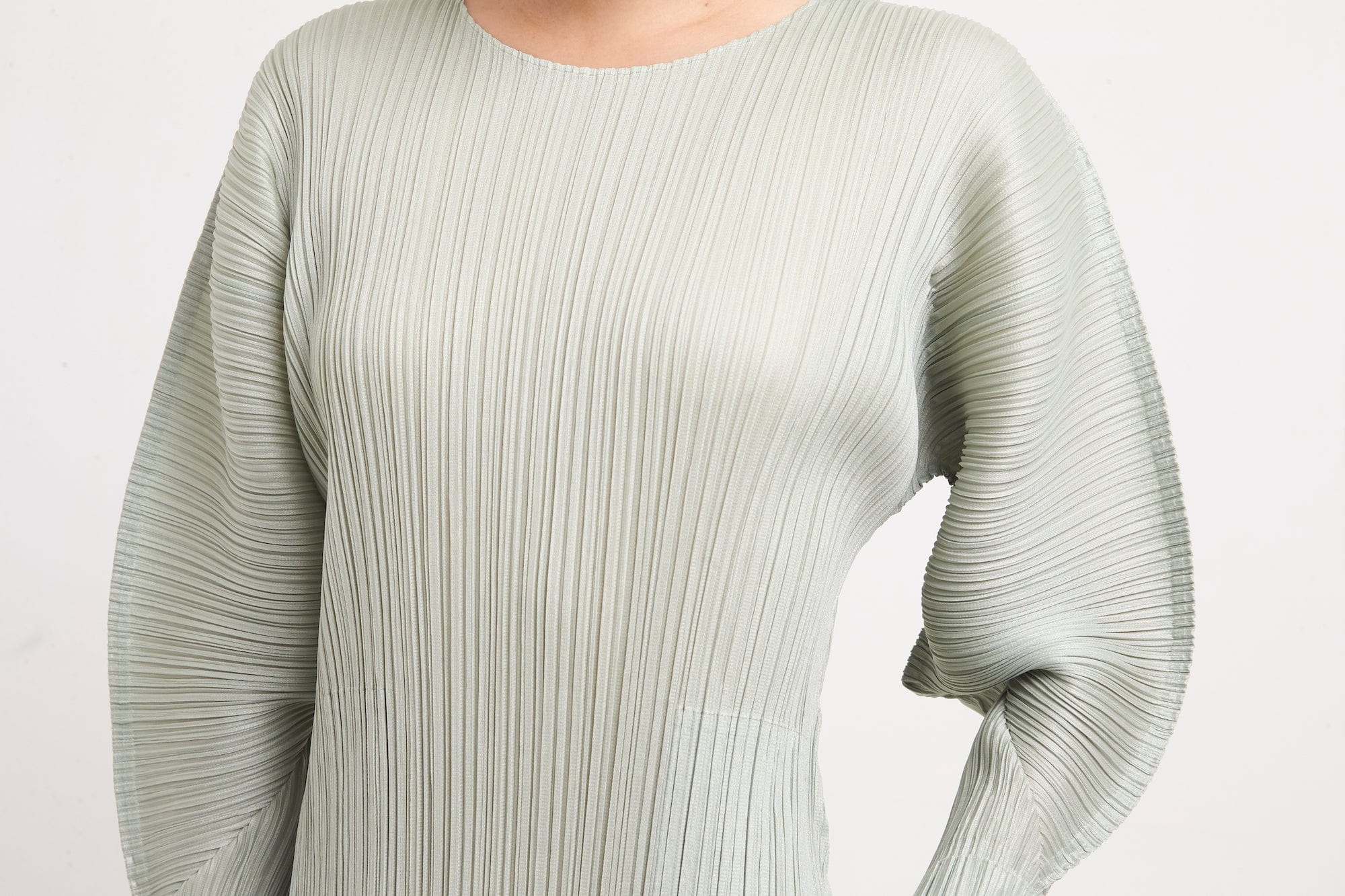 Pleats Please Issey Miyake Montly Colors November Dress in Sage Green - Image 5