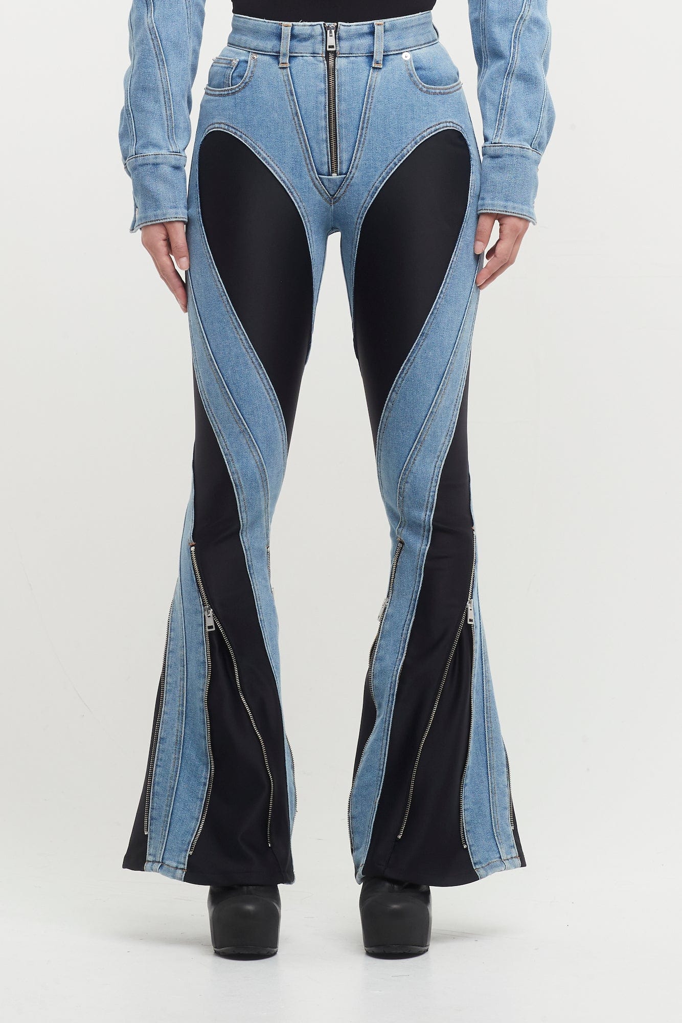 Mugler Denim Stretch Pants