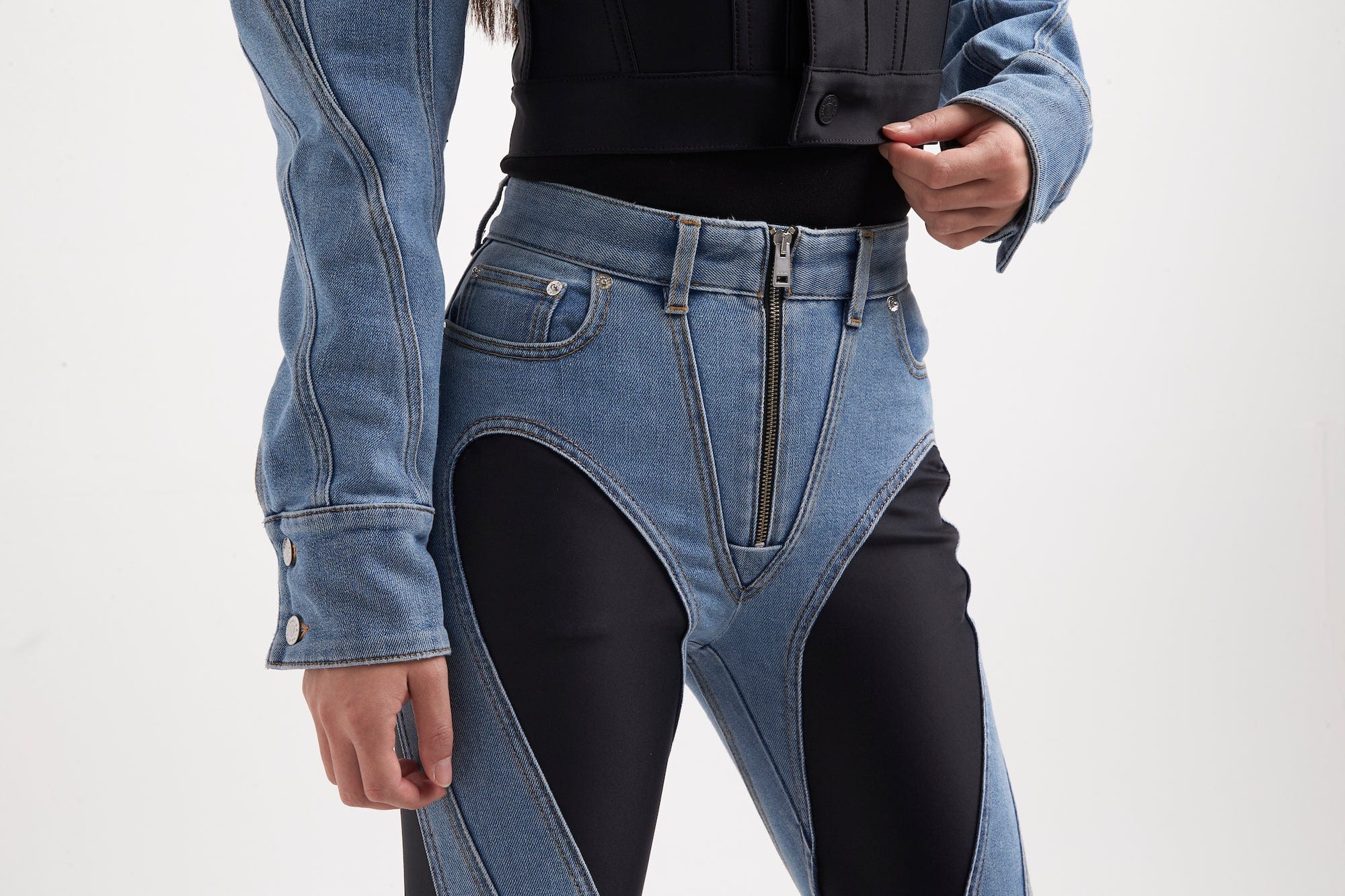 Mugler Denim Stretch Pants - Image 4