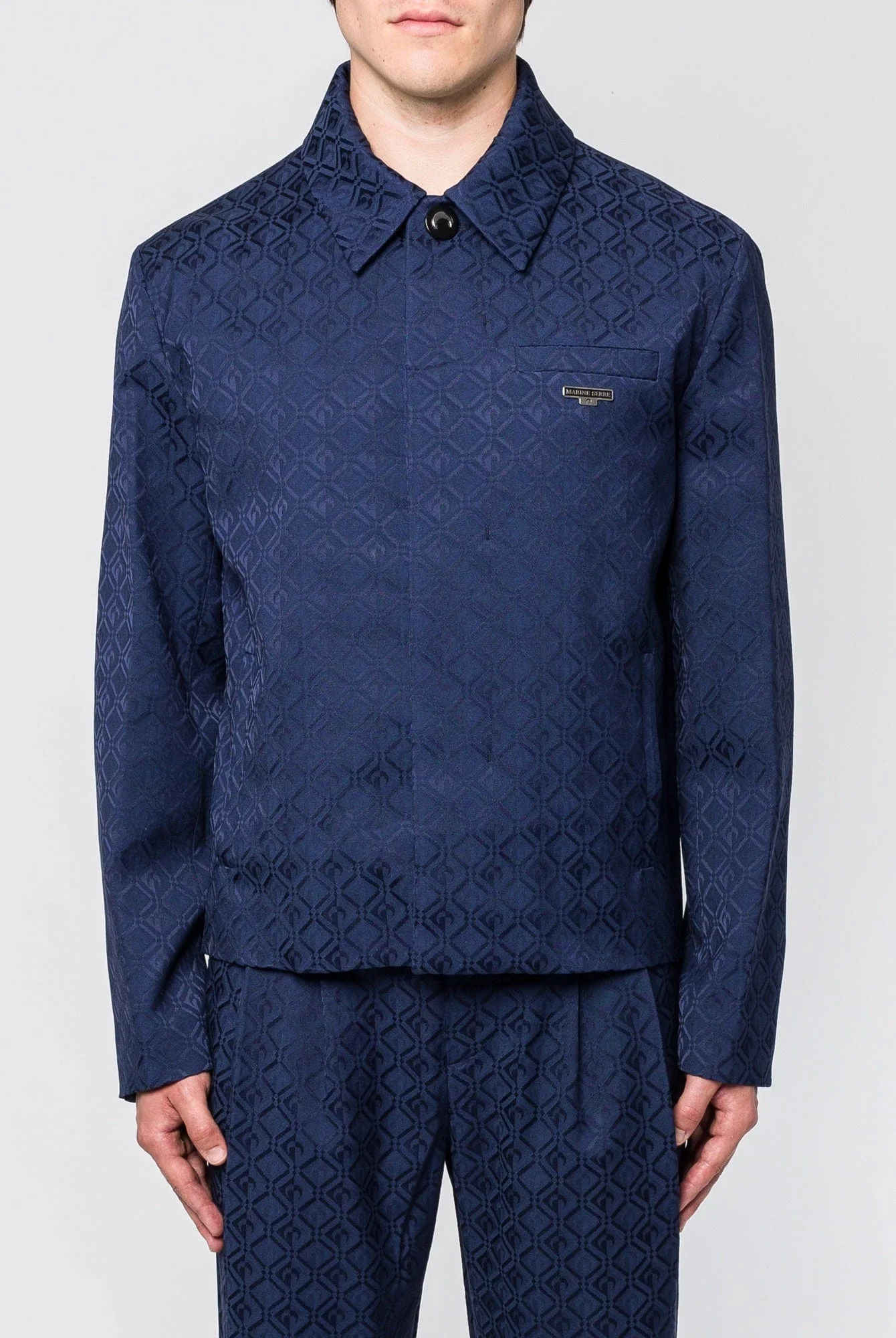 Marine Serre Moon Diamond Jacquard Tailoring Boxy Blazer