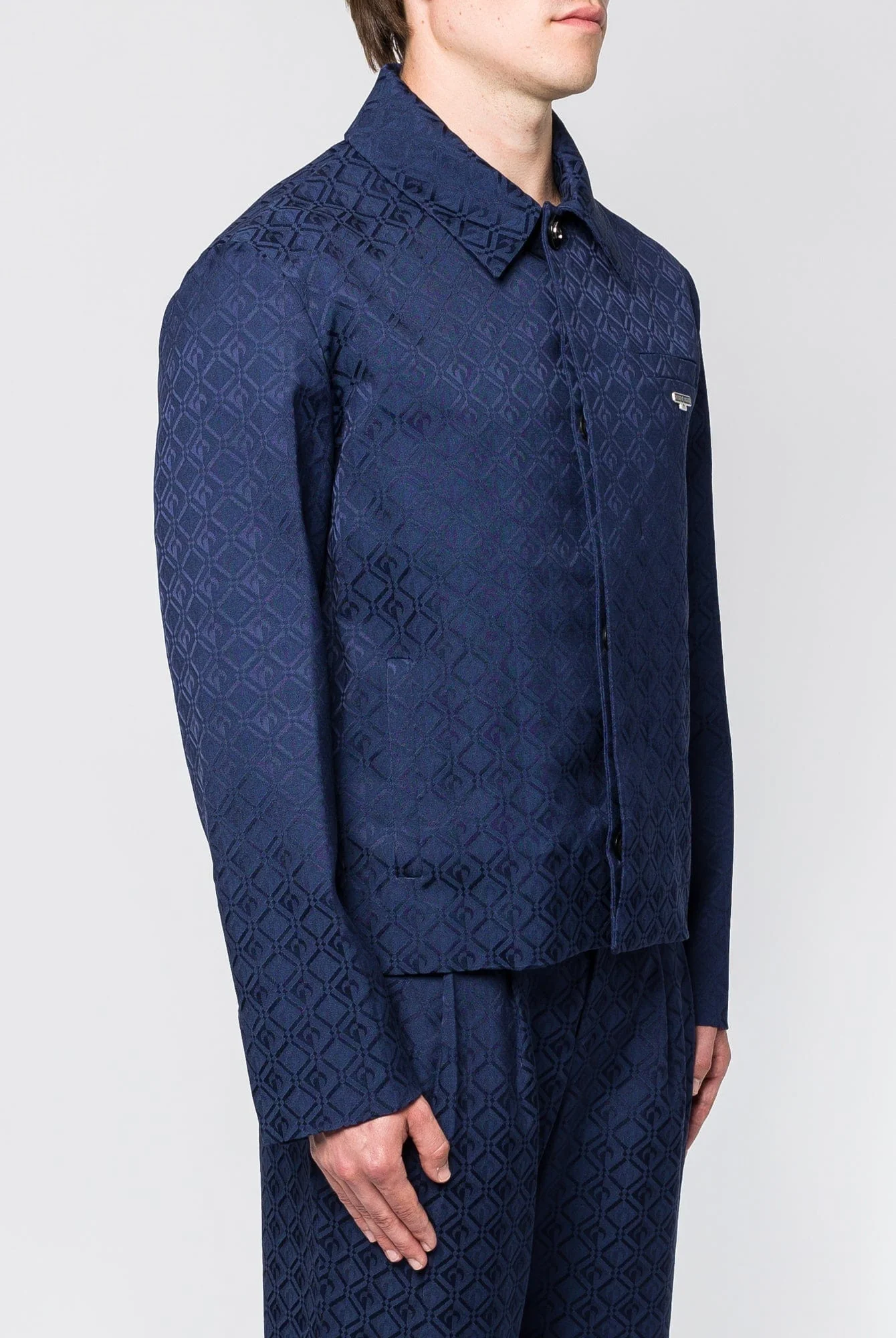 Marine Serre Moon Diamond Jacquard Tailoring Boxy Blazer - Image 2