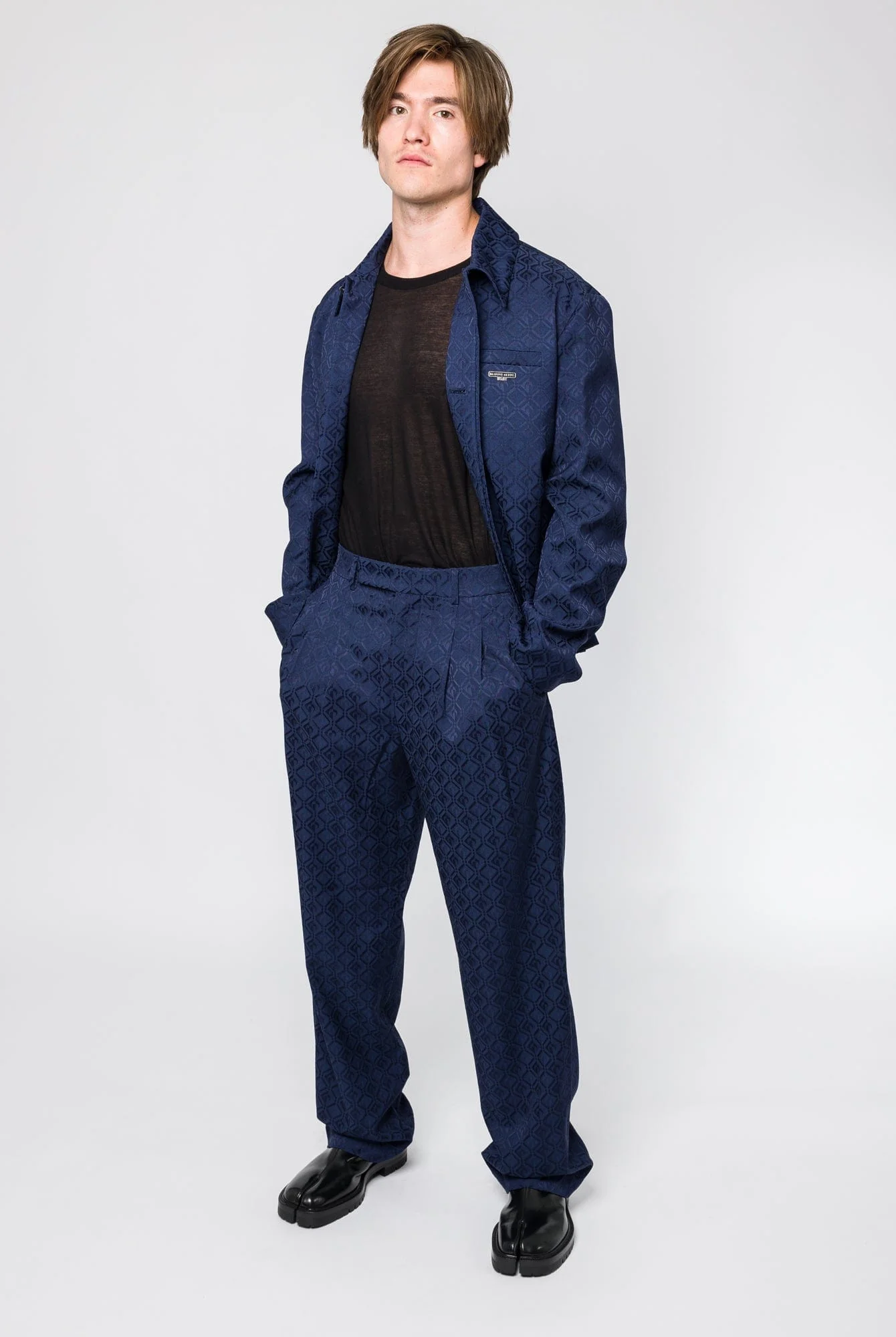 Marine Serre Moon Diamond Jacquard Tailoring Boxy Blazer - Image 4