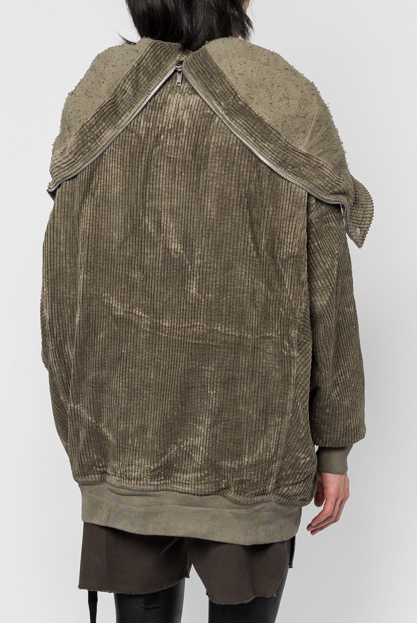 Rick Owens DRKSHDW Hooded Long Bomber in Dust - Image 3
