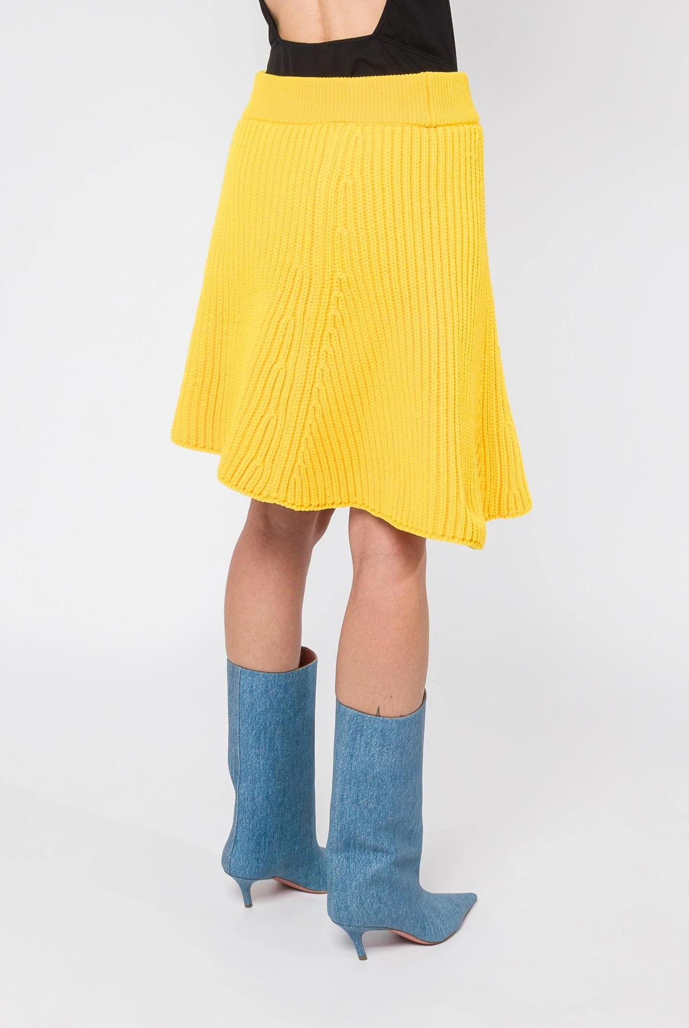 Sacai Knit Skirt in Yellow - Image 3