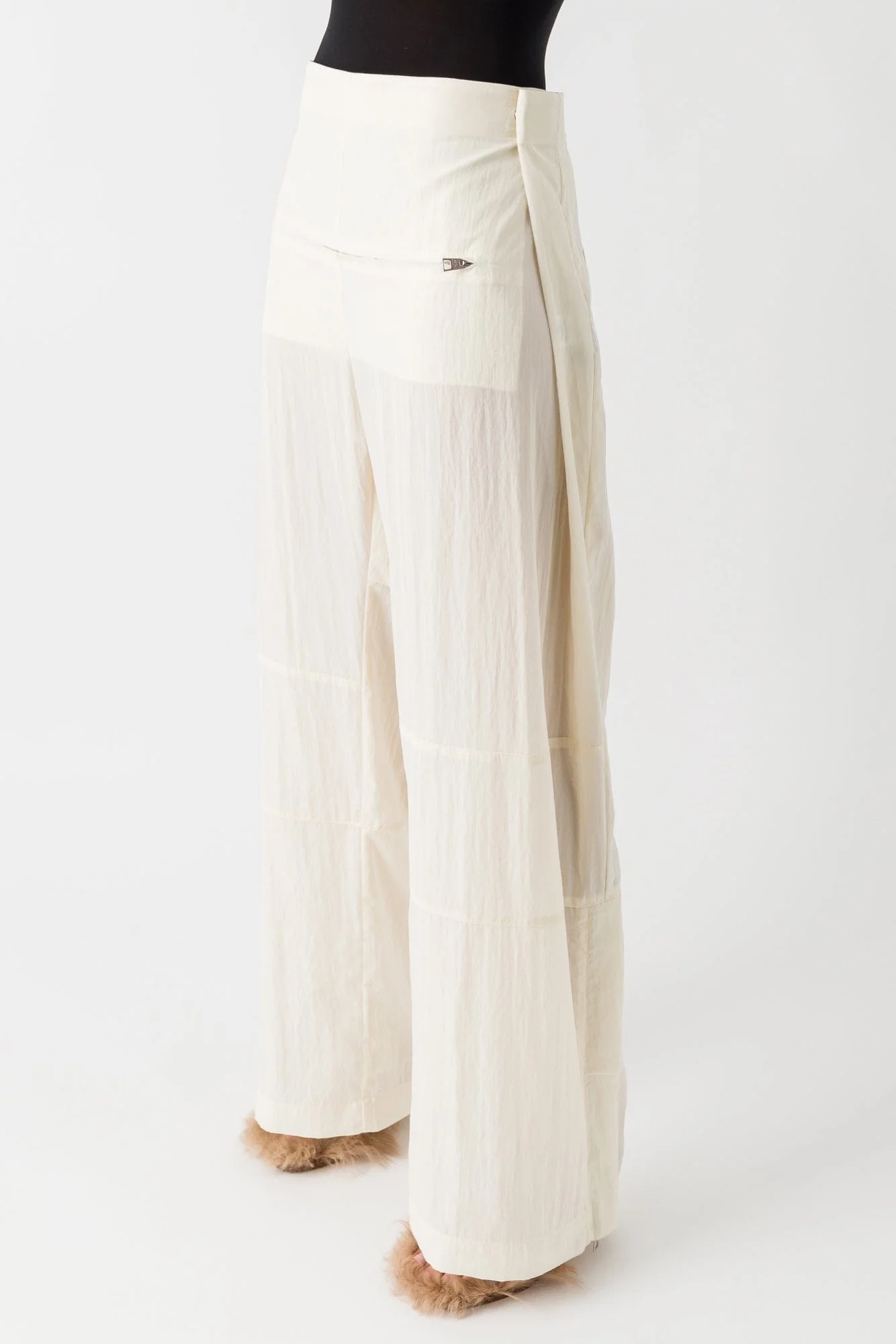 Jean Paul Gaultier Pleated Pants In Ecru - Image 2