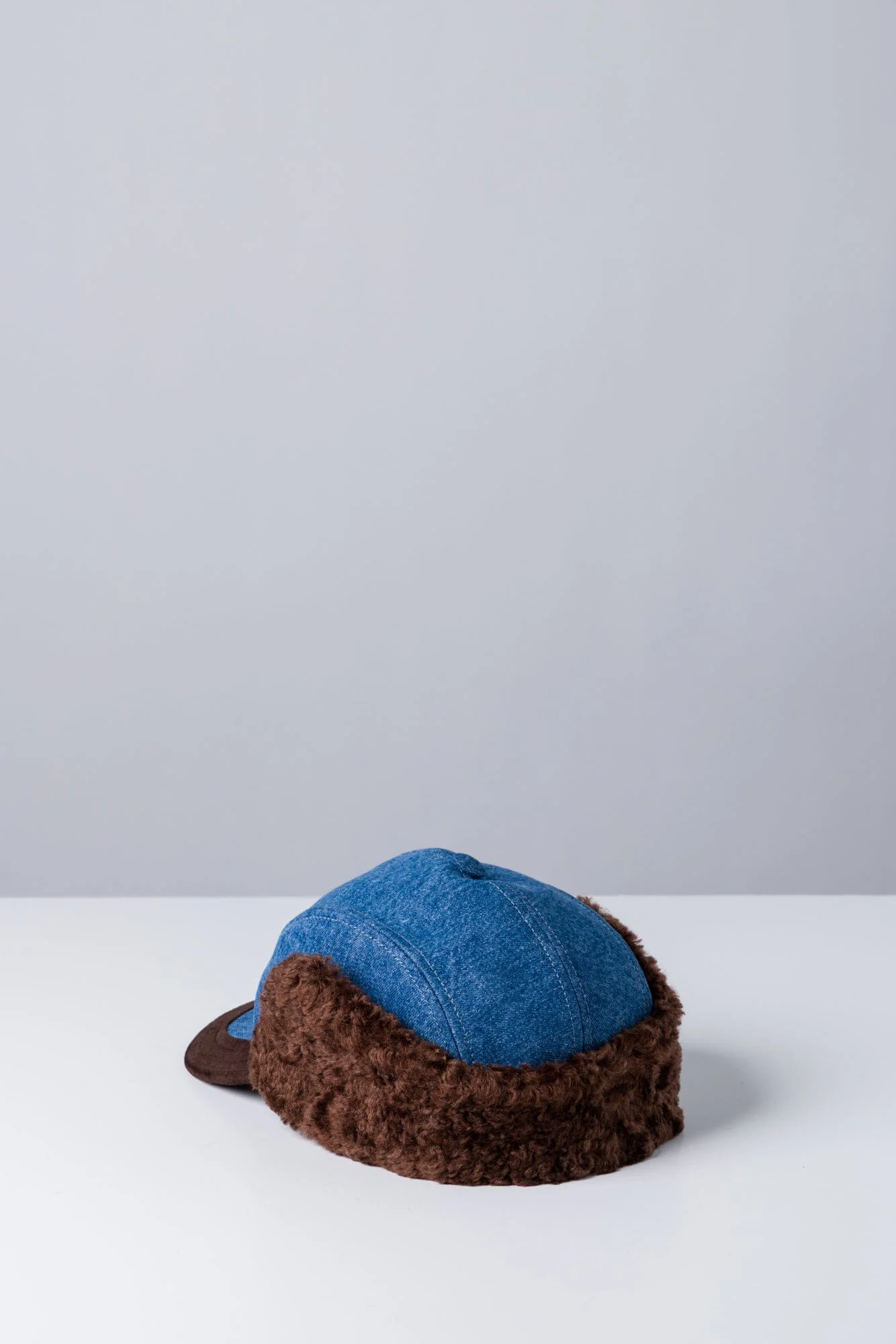 Marni Fur Baseball Cap in Denim - Image 3