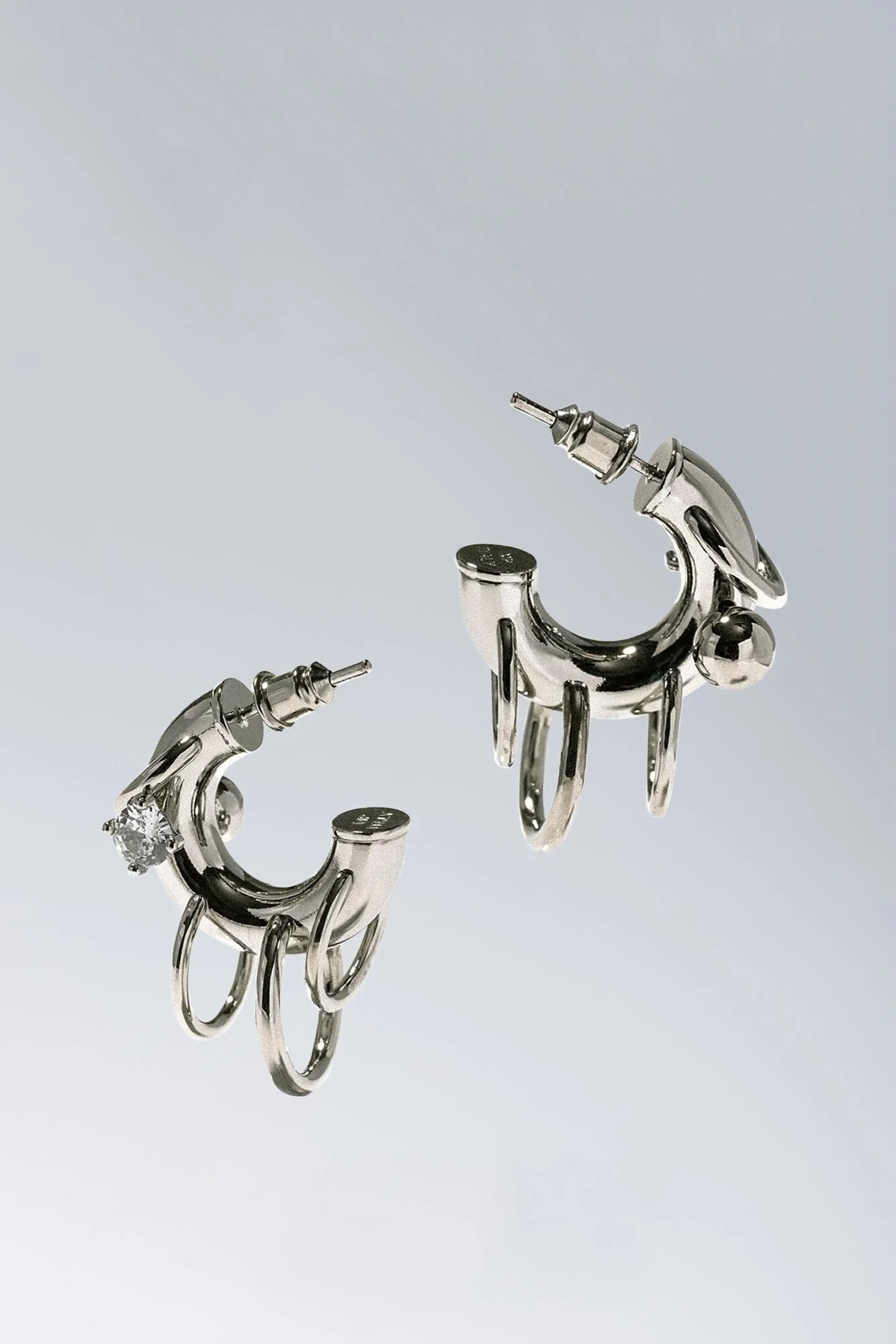 Panconesi Pierced Hoops In Silver