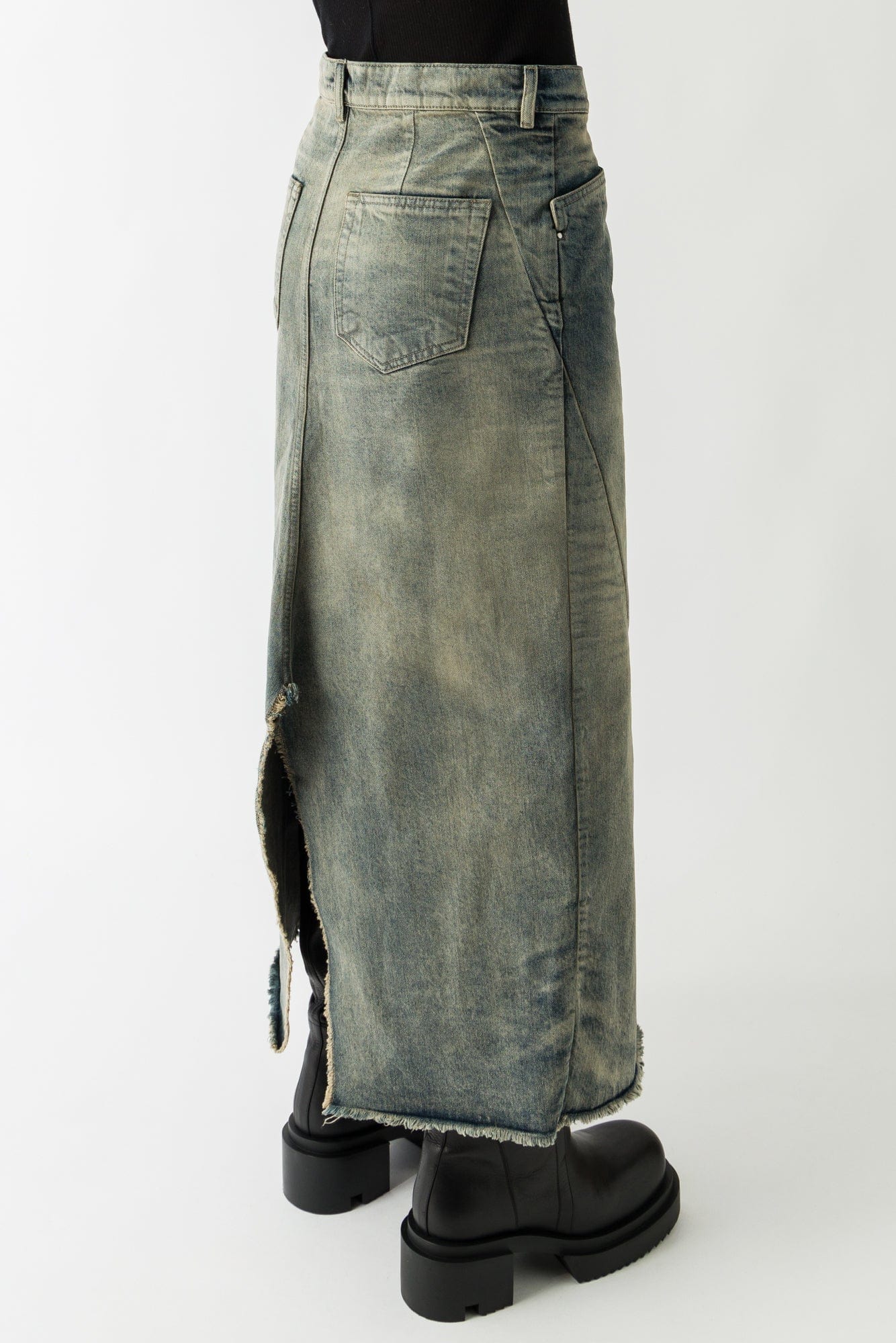 Rick Owens Long Slivered Skirt in Dirty Hustler - Image 3