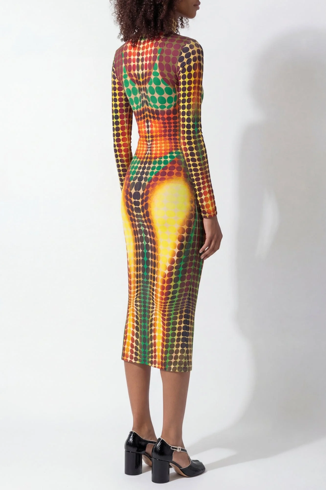 Jean Paul Gaultier High Neck Long Dress in Orange - Image 3