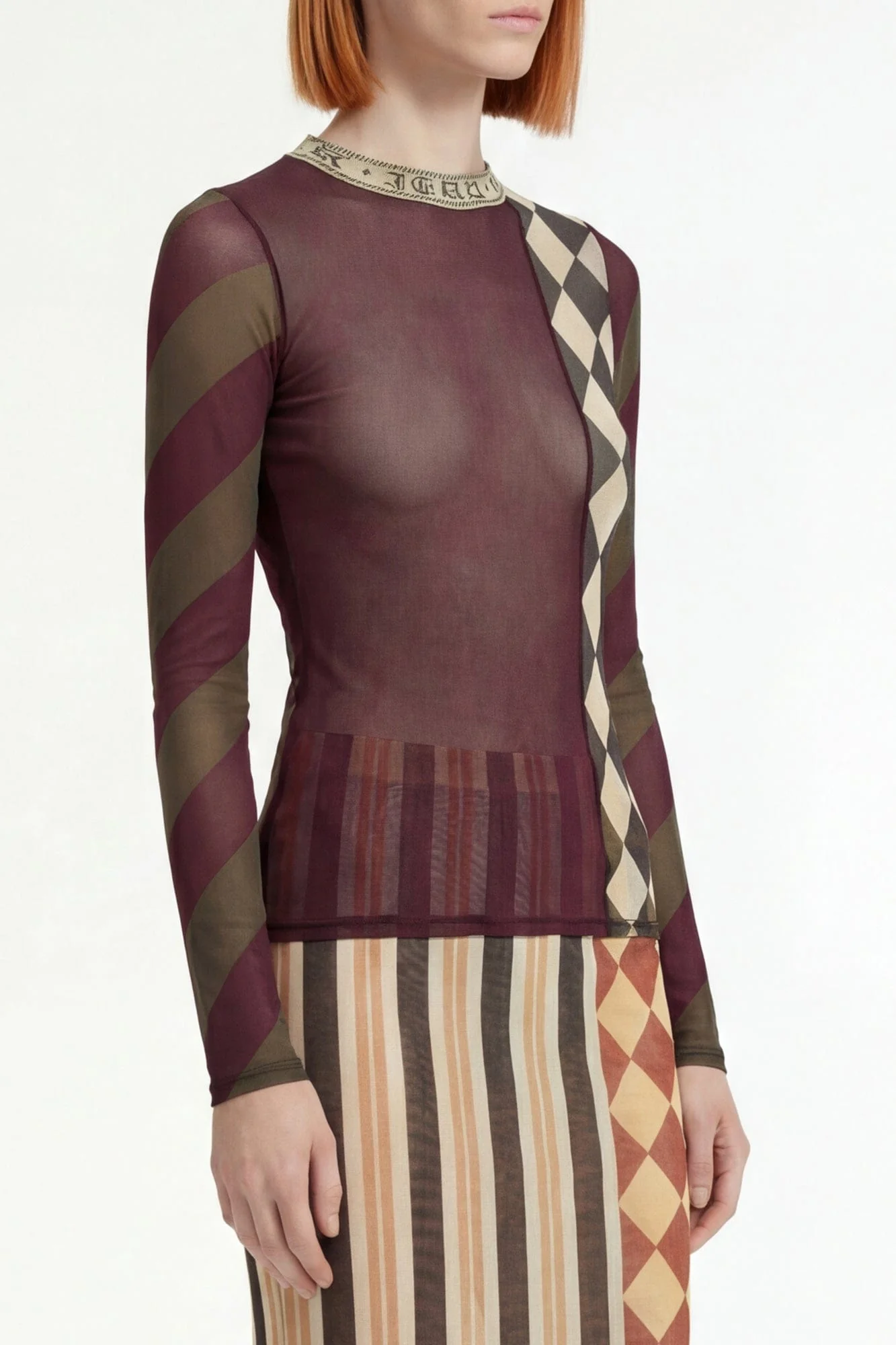 Jean Paul Gaultier Mesh Patchwork top - Image 2