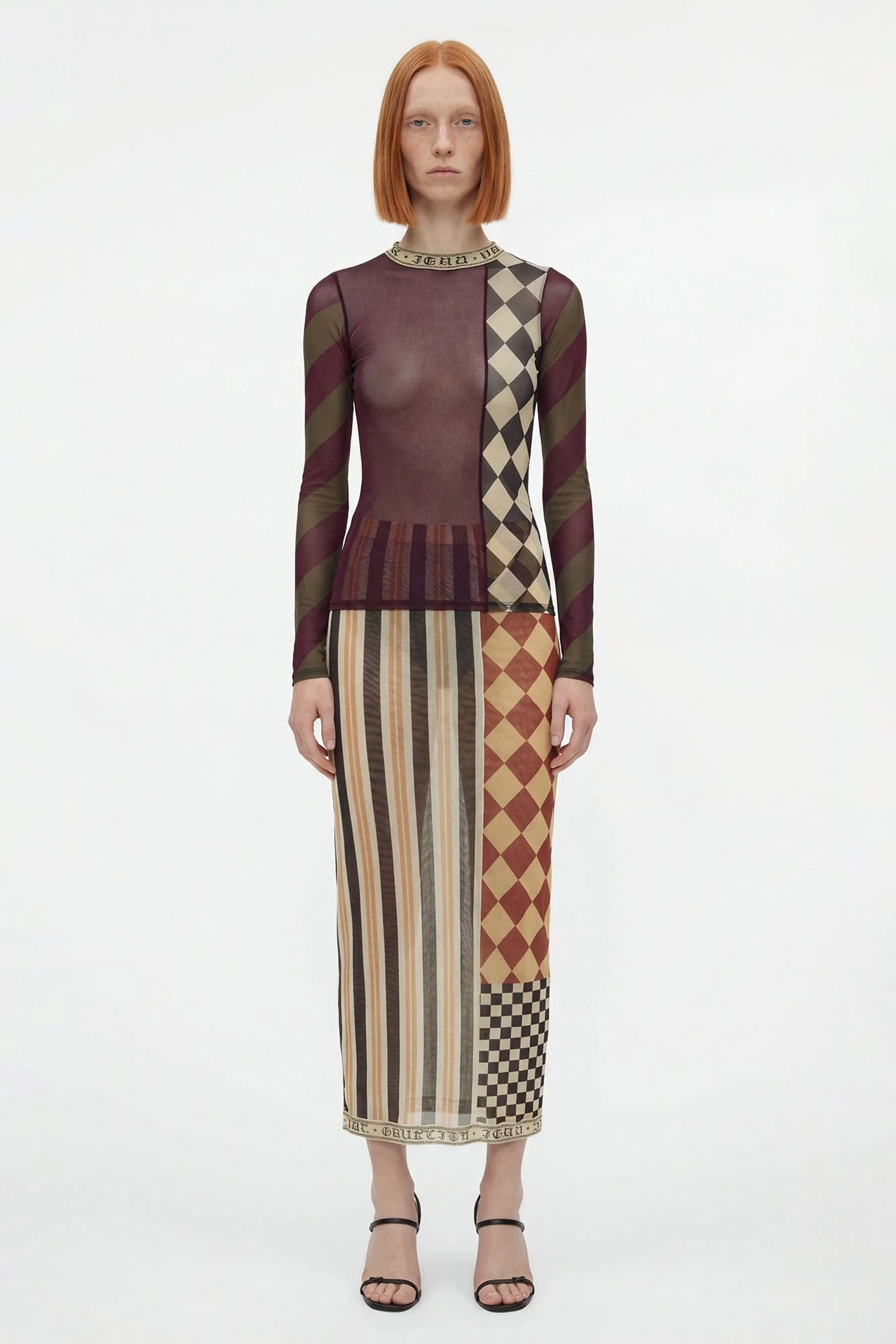 Jean Paul Gaultier Mesh Patchwork top - Image 4
