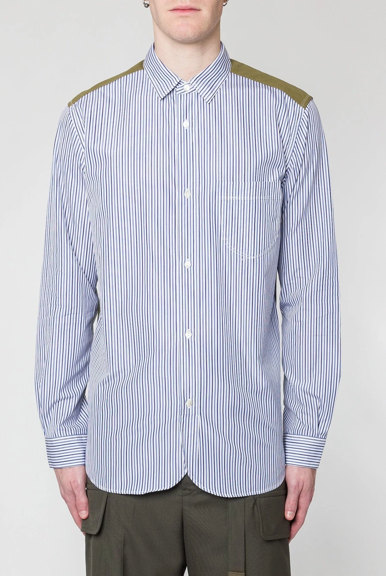 Junya Watanabe MAN Cotton Stripe Mixed Button Down
