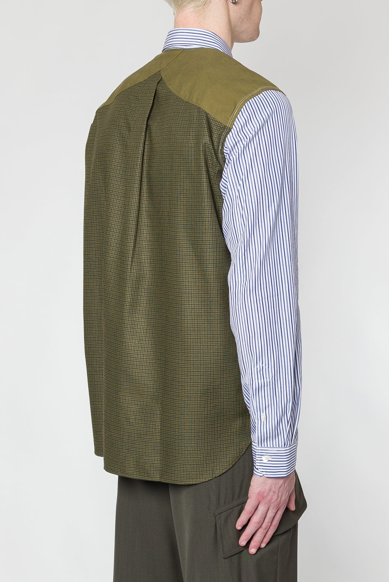 Junya Watanabe MAN Cotton Stripe Mixed Button Down - Image 3