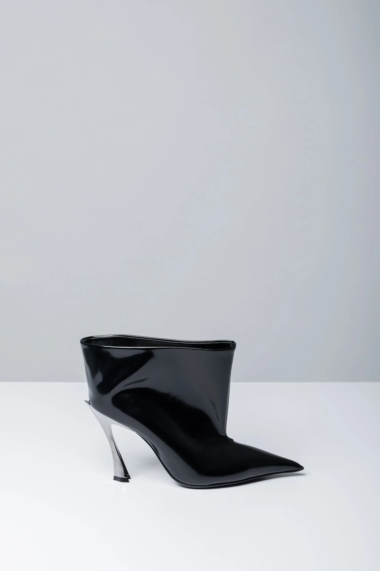 Mugler Ankle Boot in Black Brushed Calf