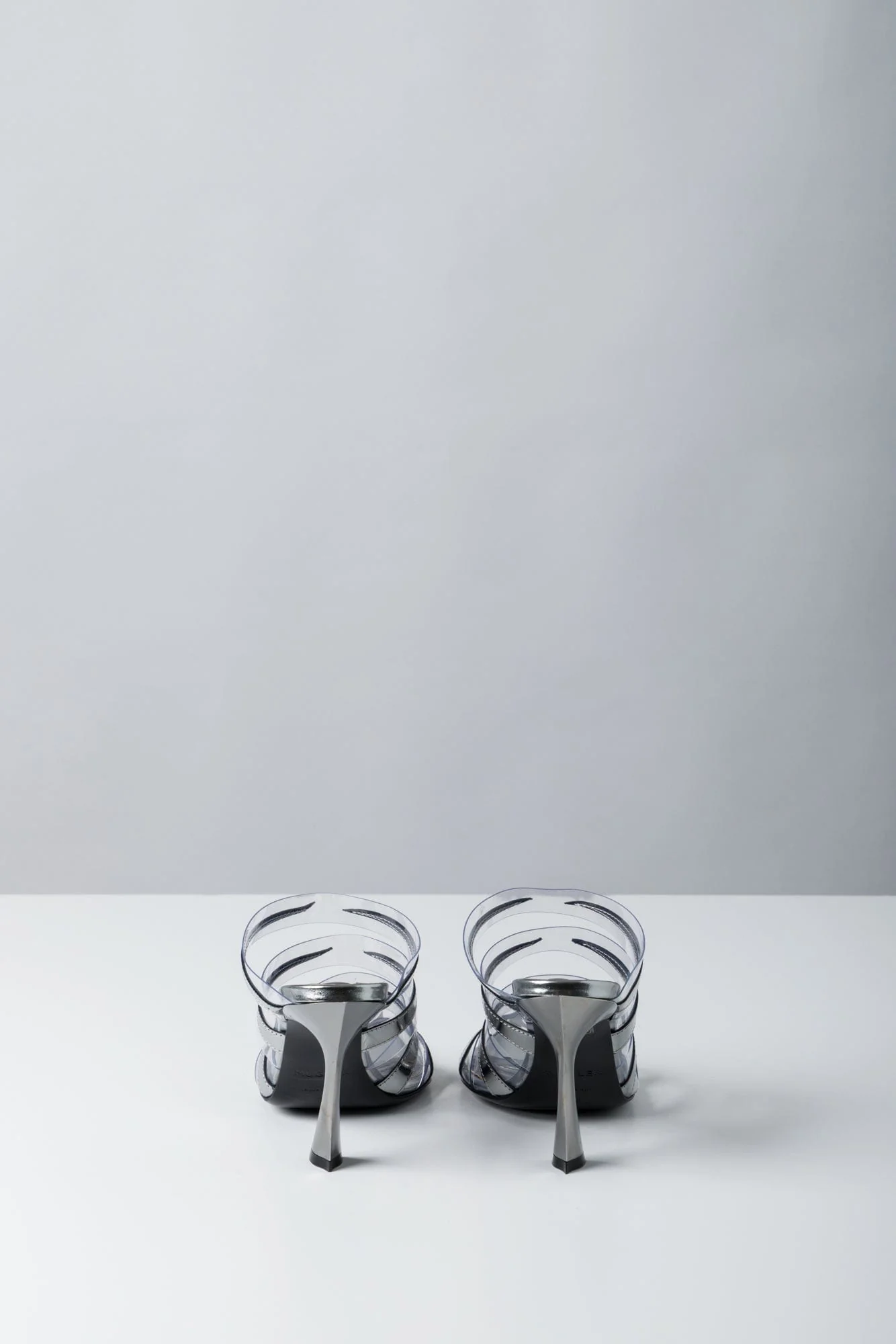 Mugler PVC Mule in Gun Metal - Image 5