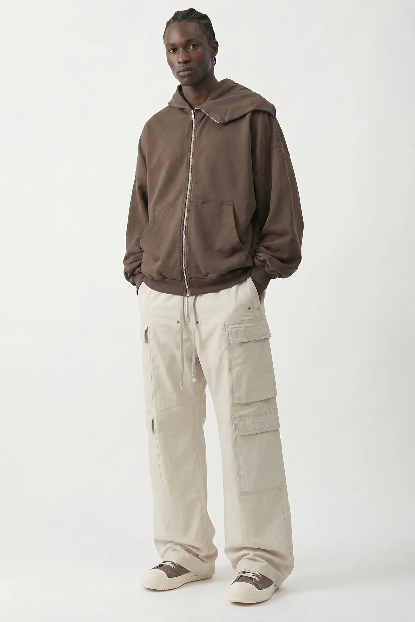 Rick Owens DRKSHDW Mountain Hun Hoodie in Dust - Image 4
