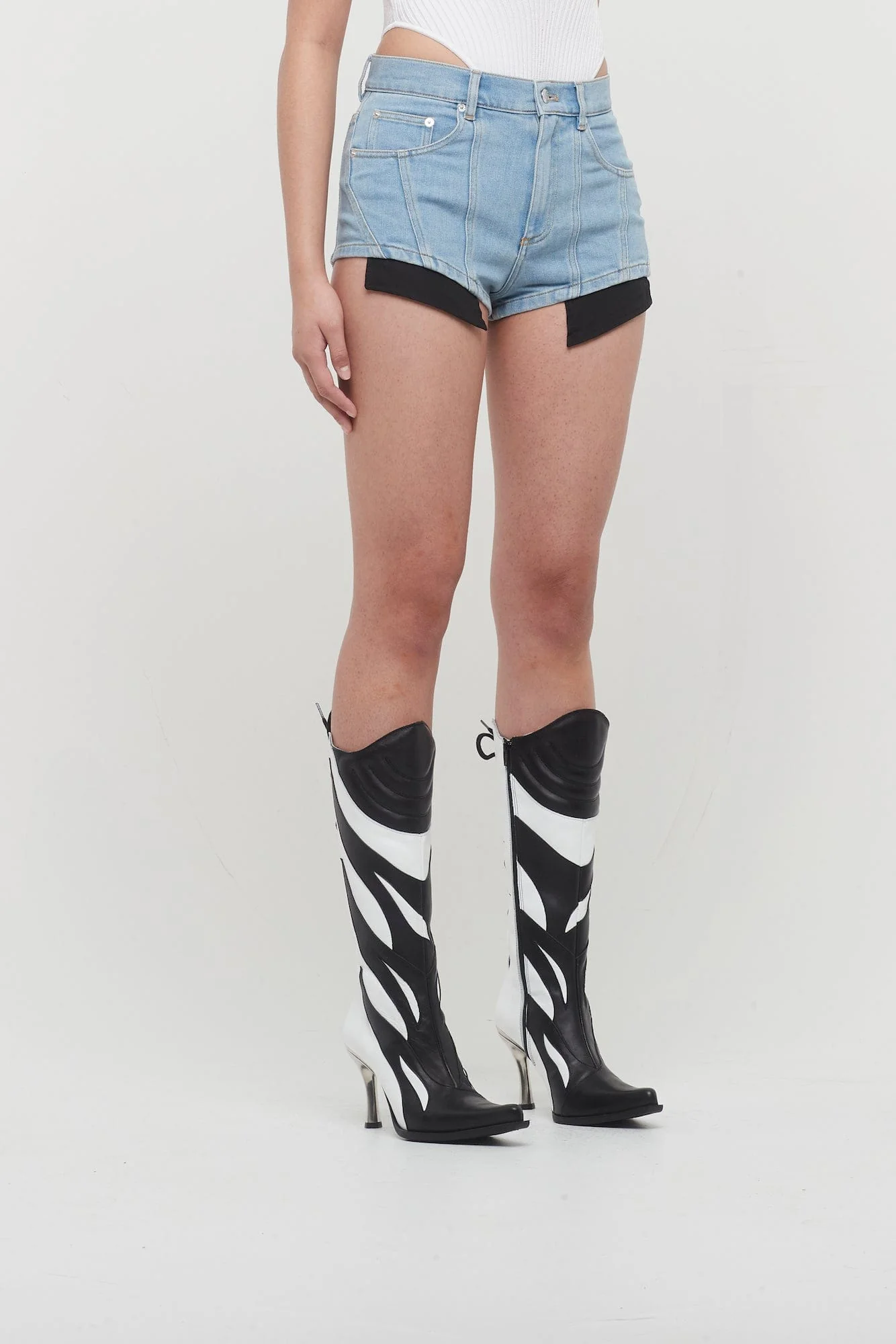 Mugler Cotton Denim Pocket Shorts - Image 2