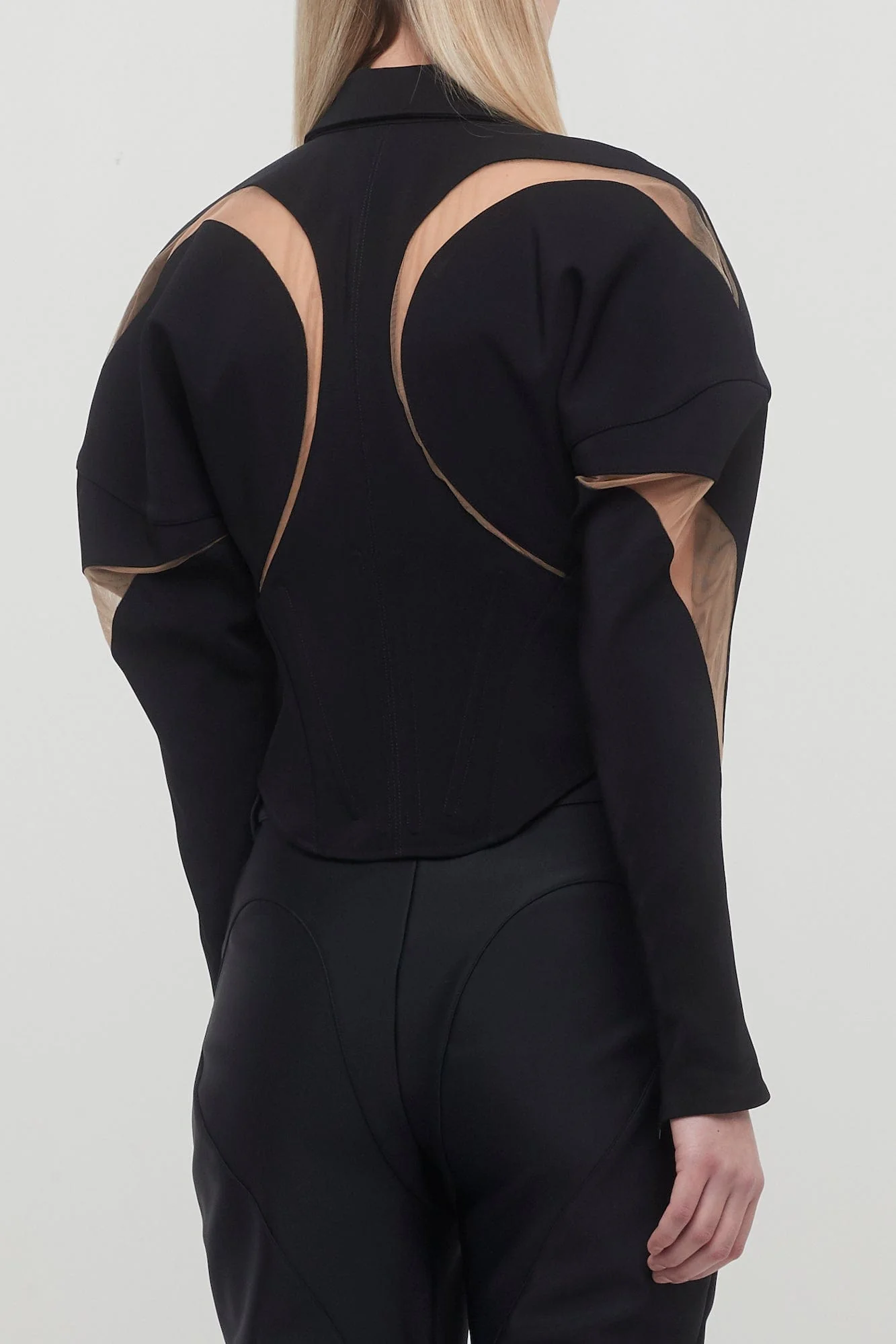 Mugler Viscose Crepe Hook and Eye Blazer - Image 3