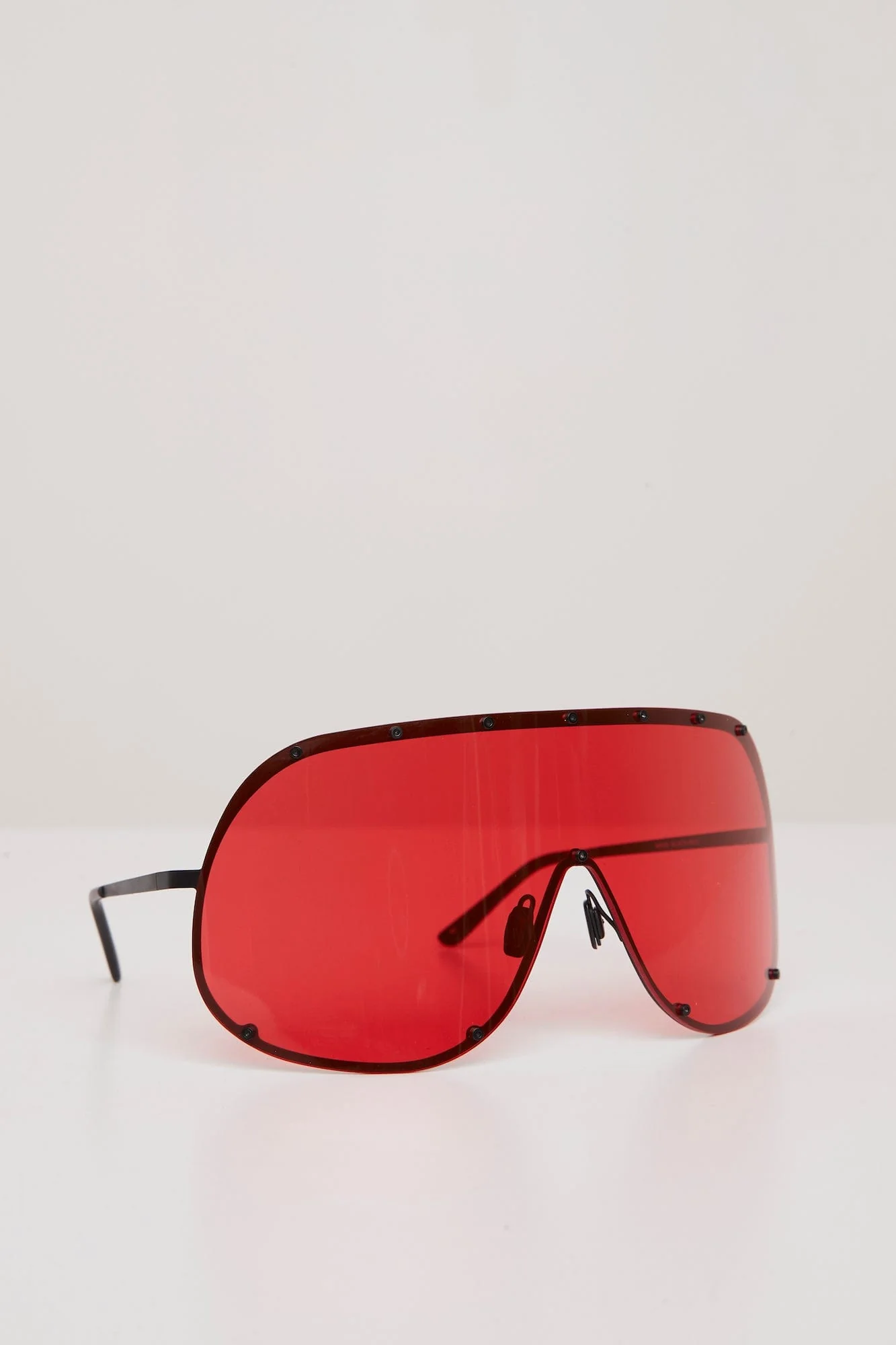 Rick Owens Shield Sunglasses in Cardinal Red - Image 2