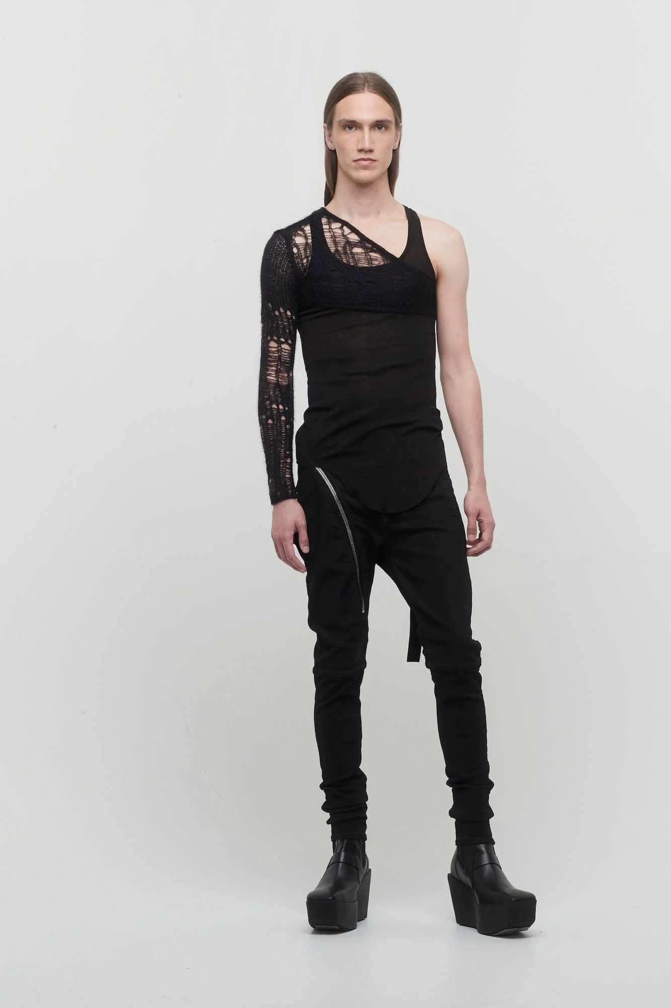 Rick Owens Ziggy Net Top in Black - Image 4