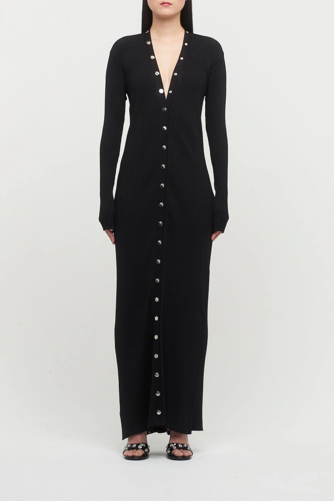 The Attico Black Viscose Cardigan