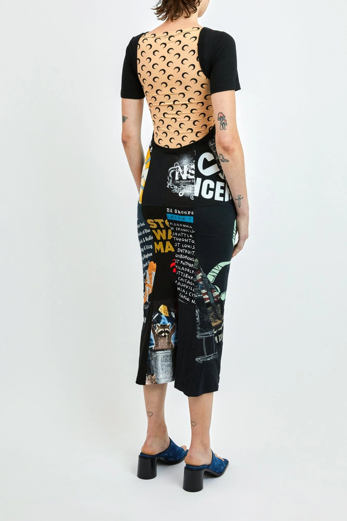 Marine Serre Regenerated Graphic T-Shirt Maxi Dress in Black - Image 2