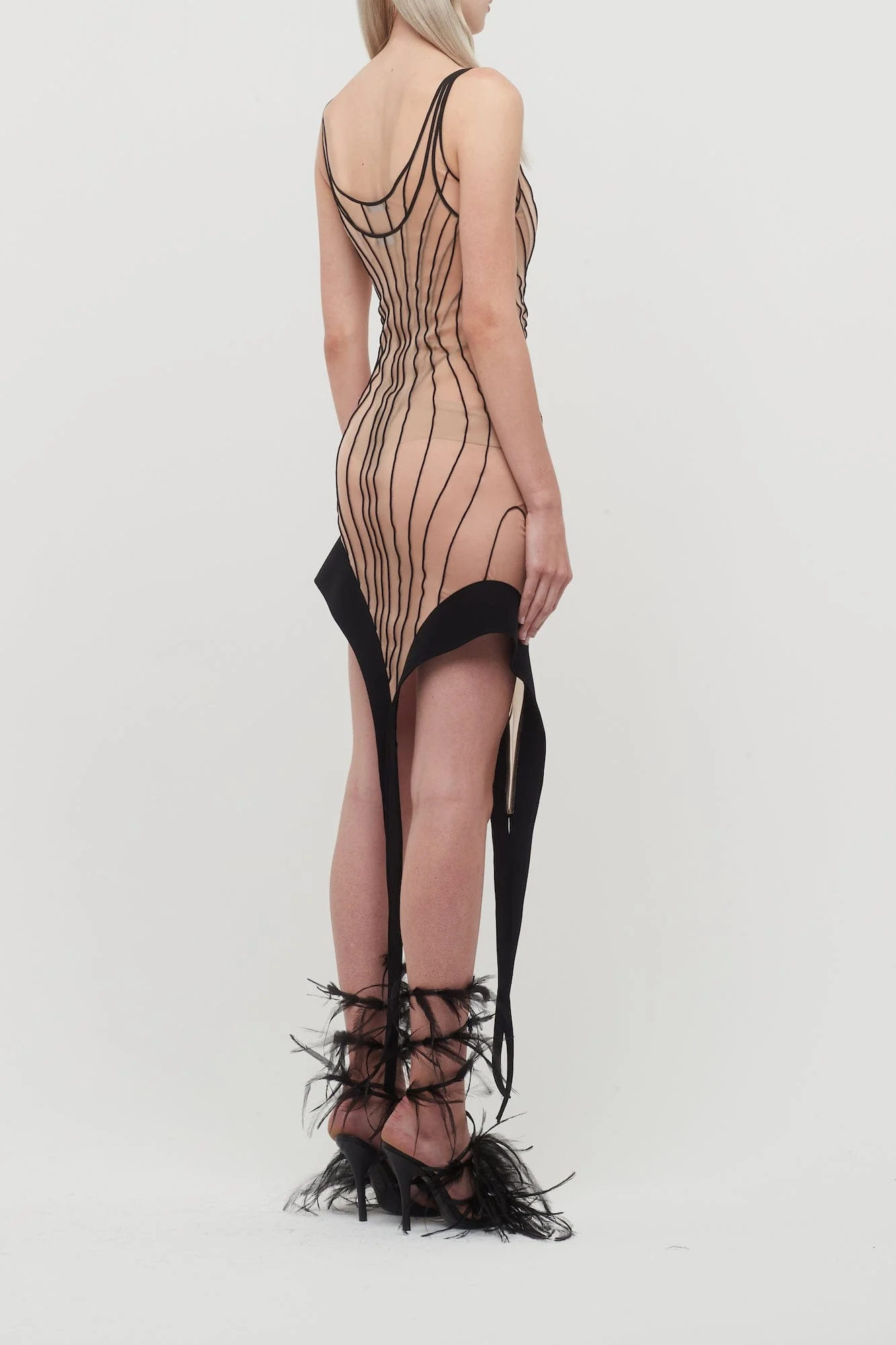 Mugler Glass Nylon Jersey Dress - Image 3