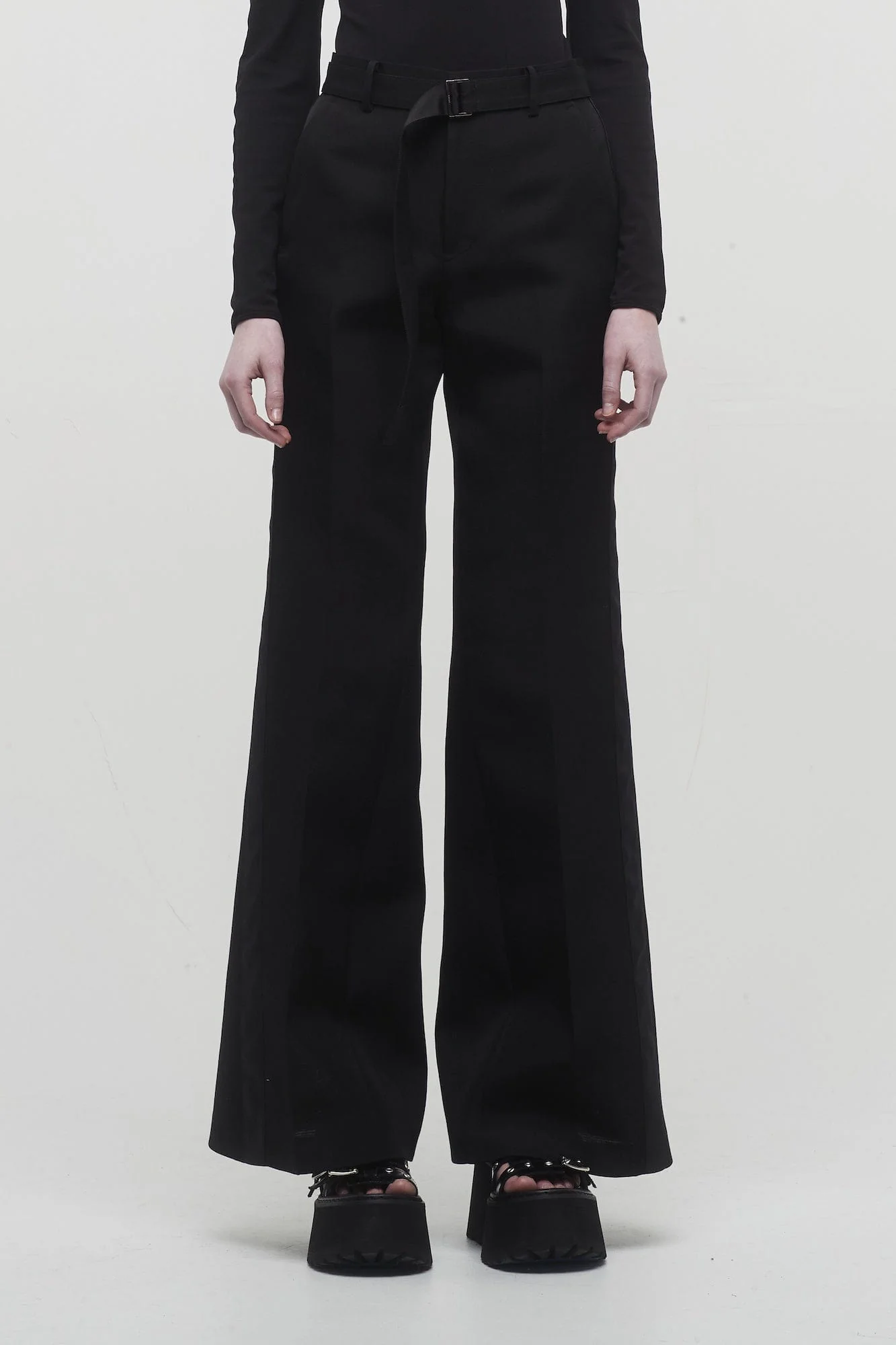 Sacai Double-Faced Silk Cotton Pants in Black