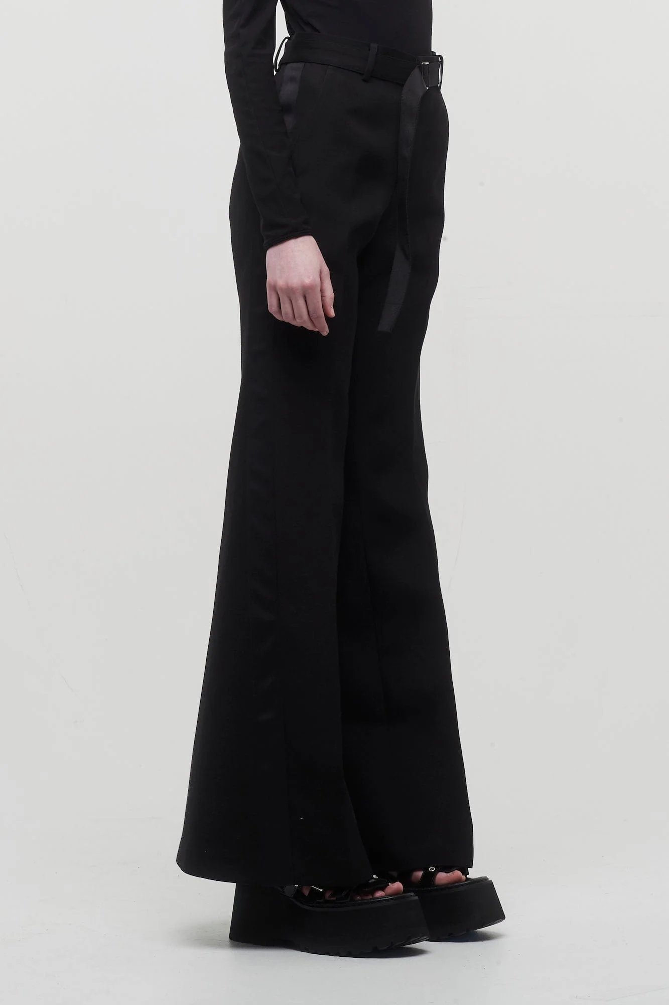 Sacai Double-Faced Silk Cotton Pants in Black - Image 2