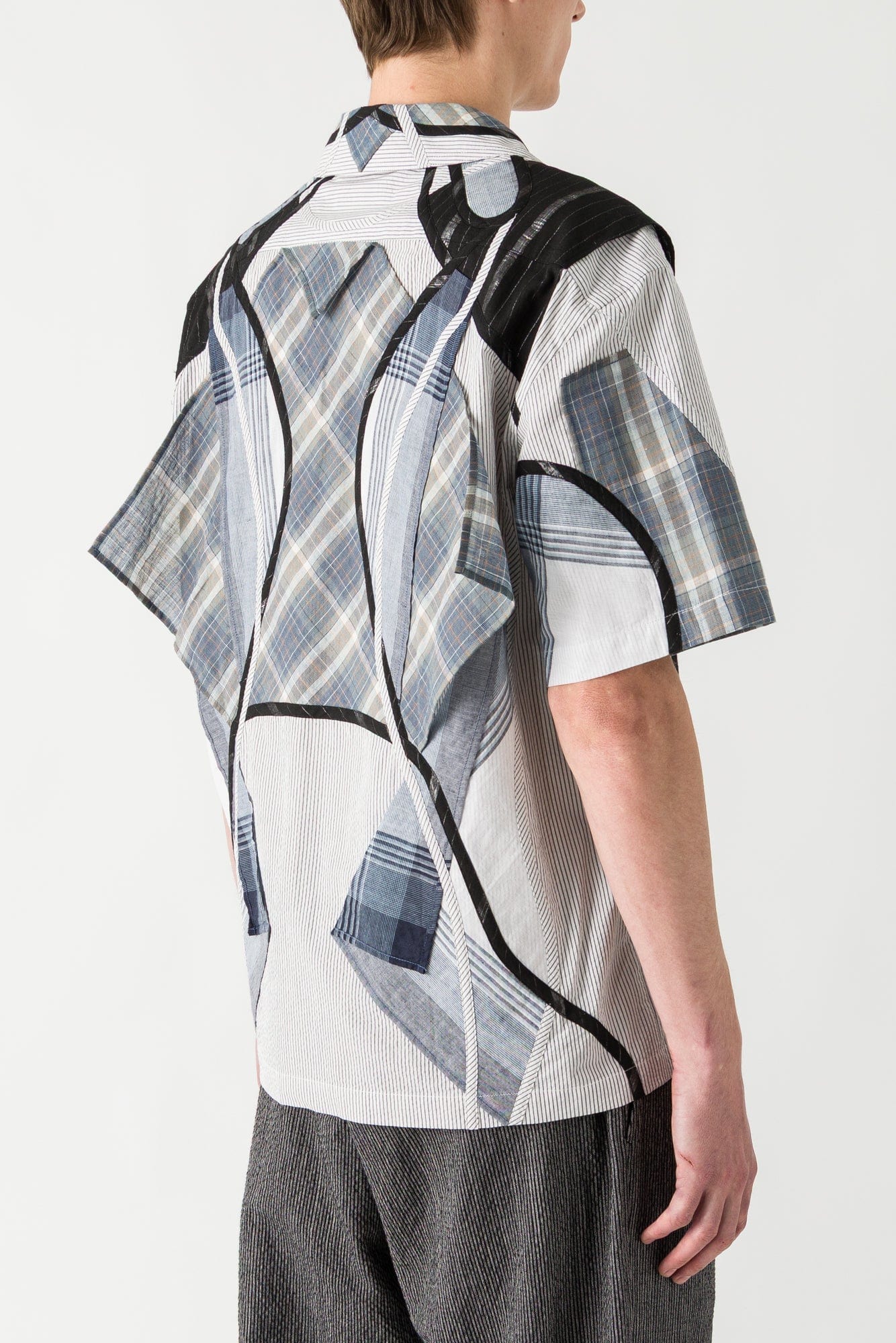 Craig Green Patchwork Shirt in Mixed Blue SS25 - Image 3