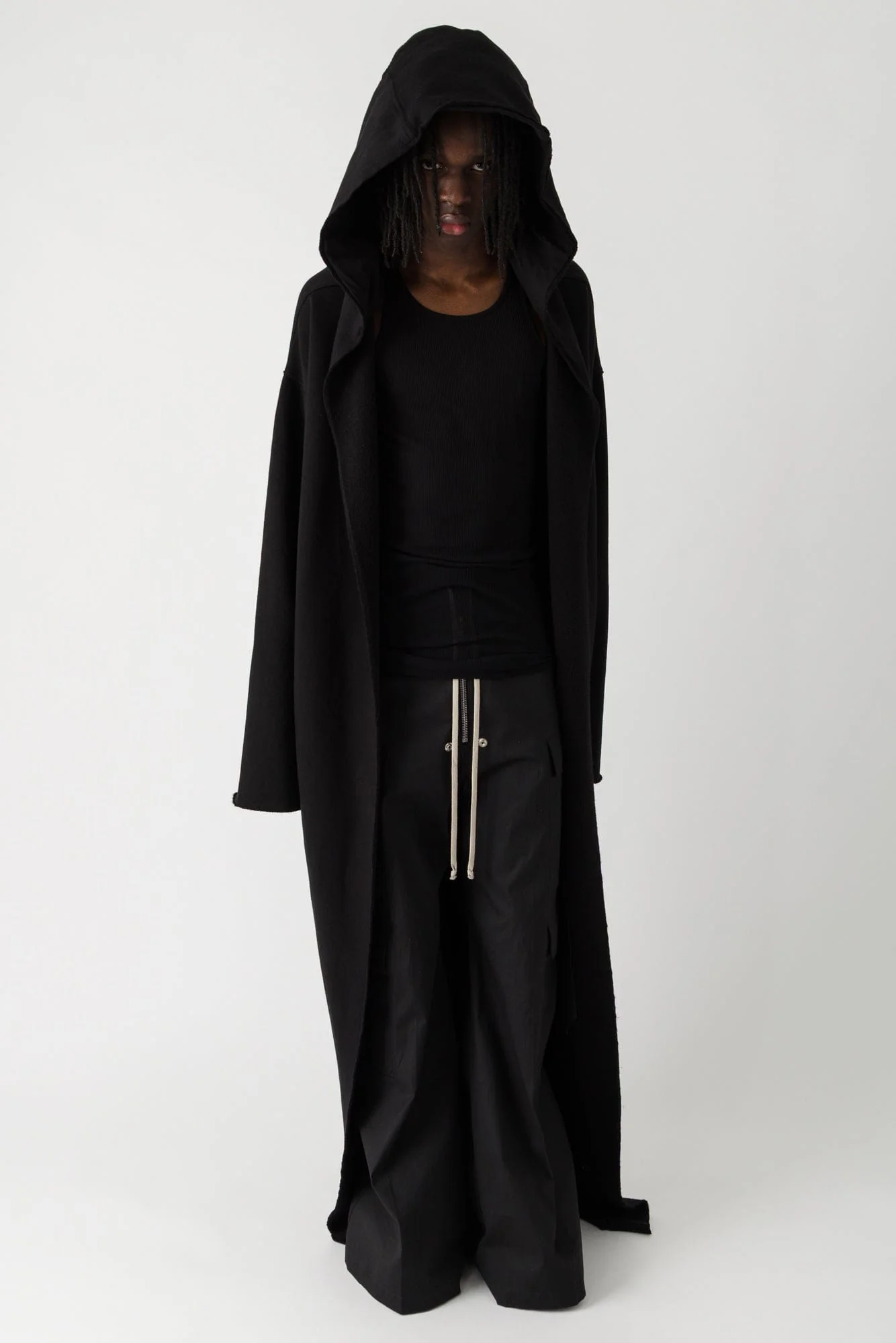 Rick Owens DRKSHDW Dragging Hooded Gimp Hoodie in Black SS25 - Image 4