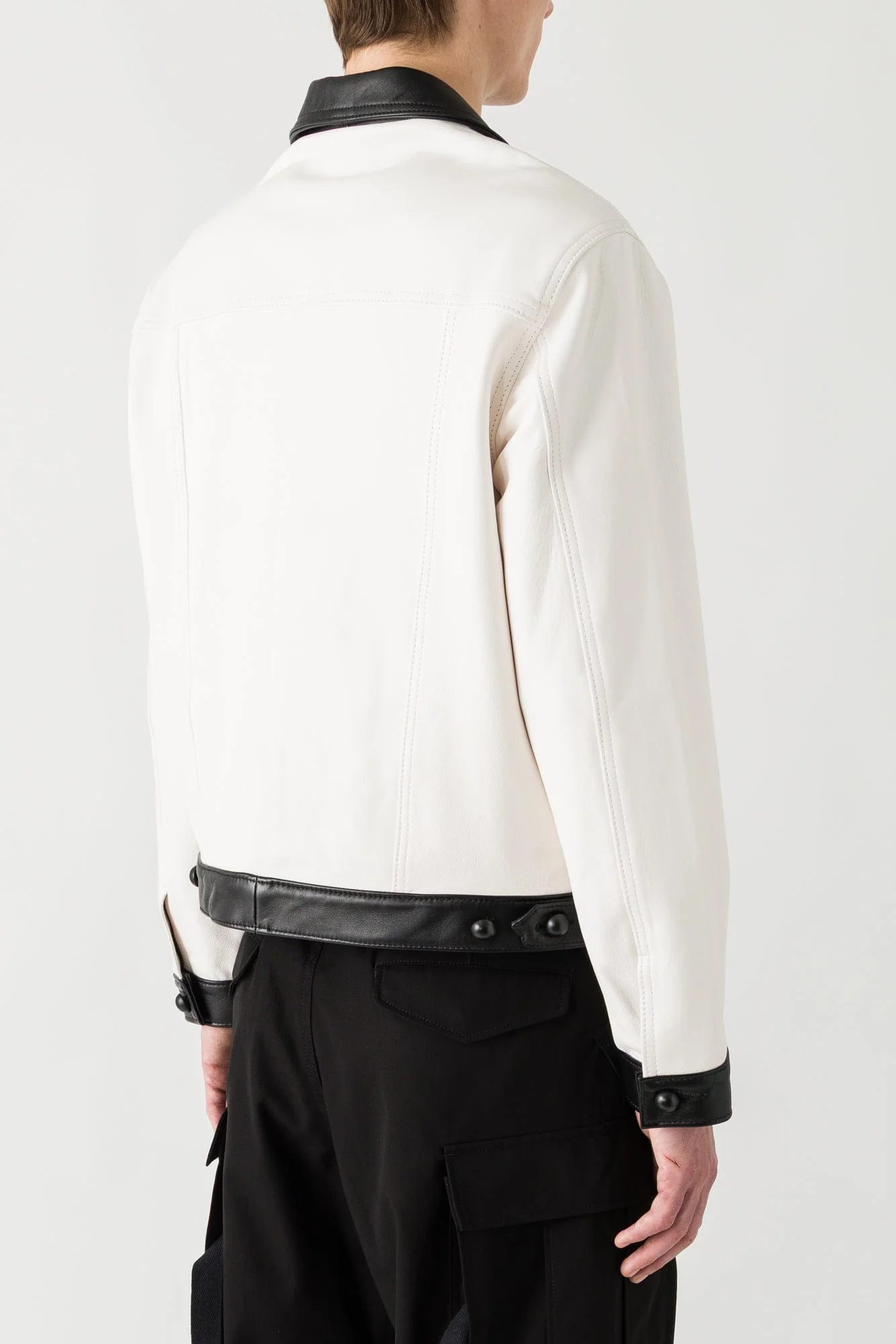 Ernest W. Baker Leather Spread Collar Jacket - Image 3