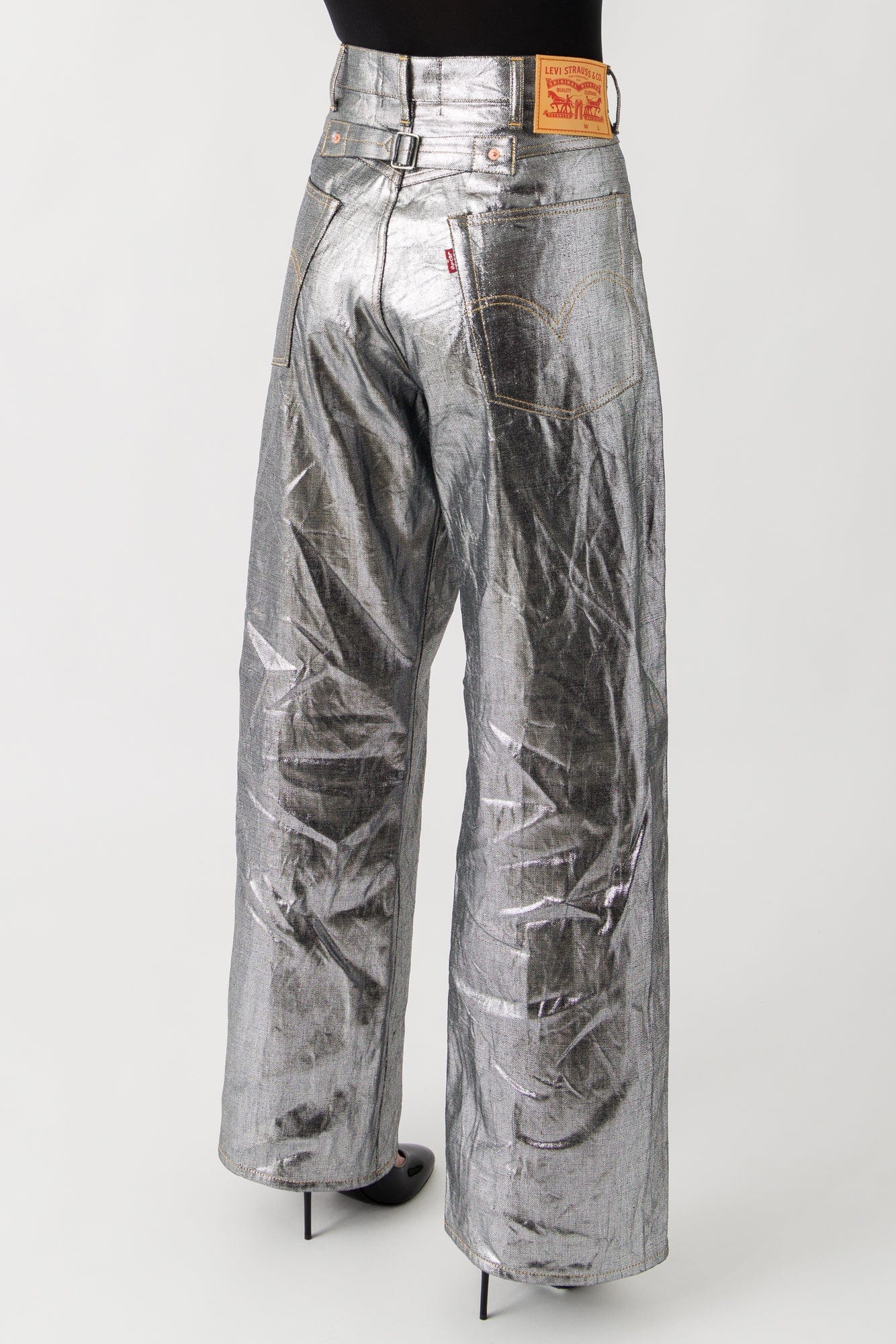 Junya Watanabe Silver Denim Pants - Image 3