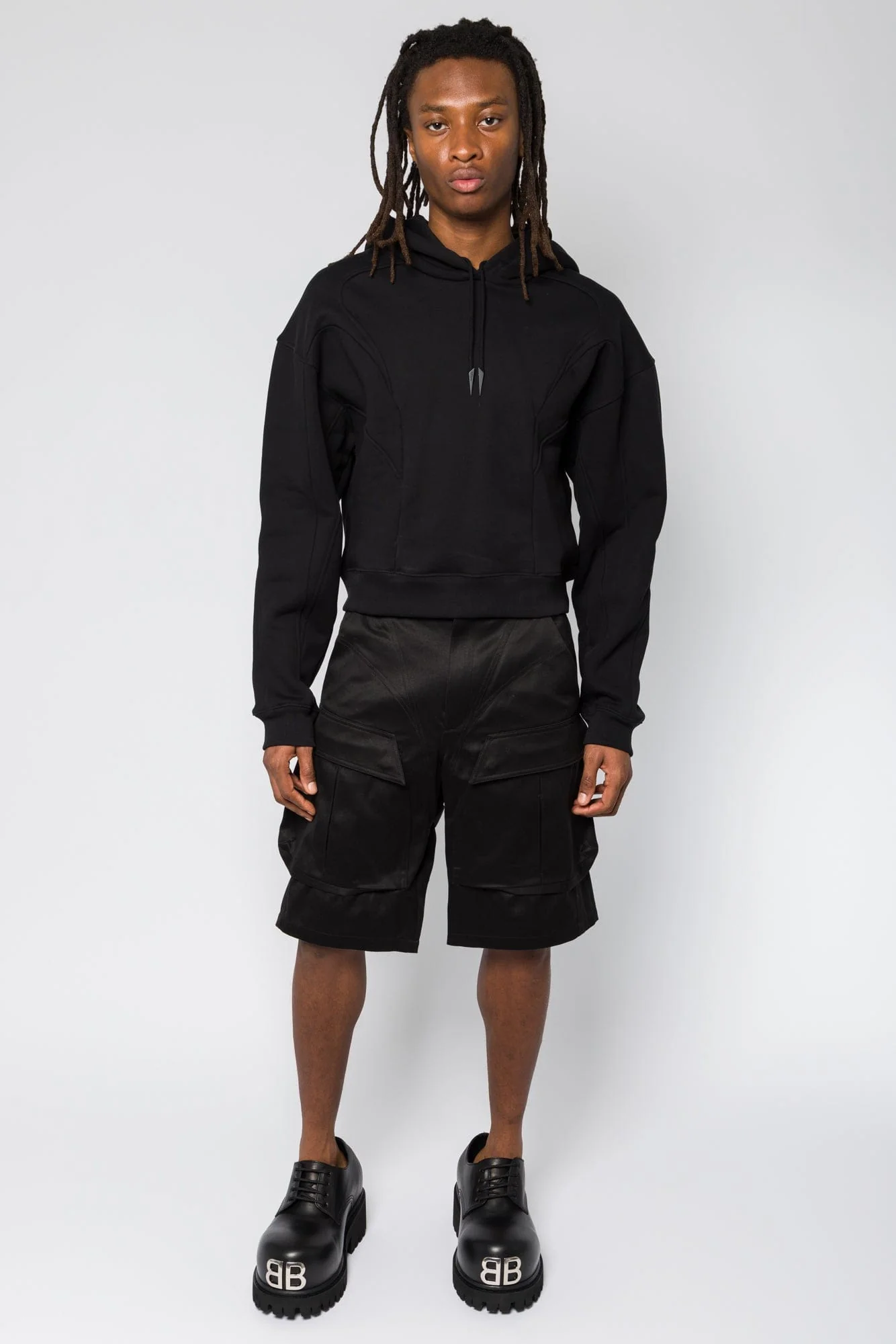 Mugler Tailored Cargo Shorts in Black SS25 - Image 4