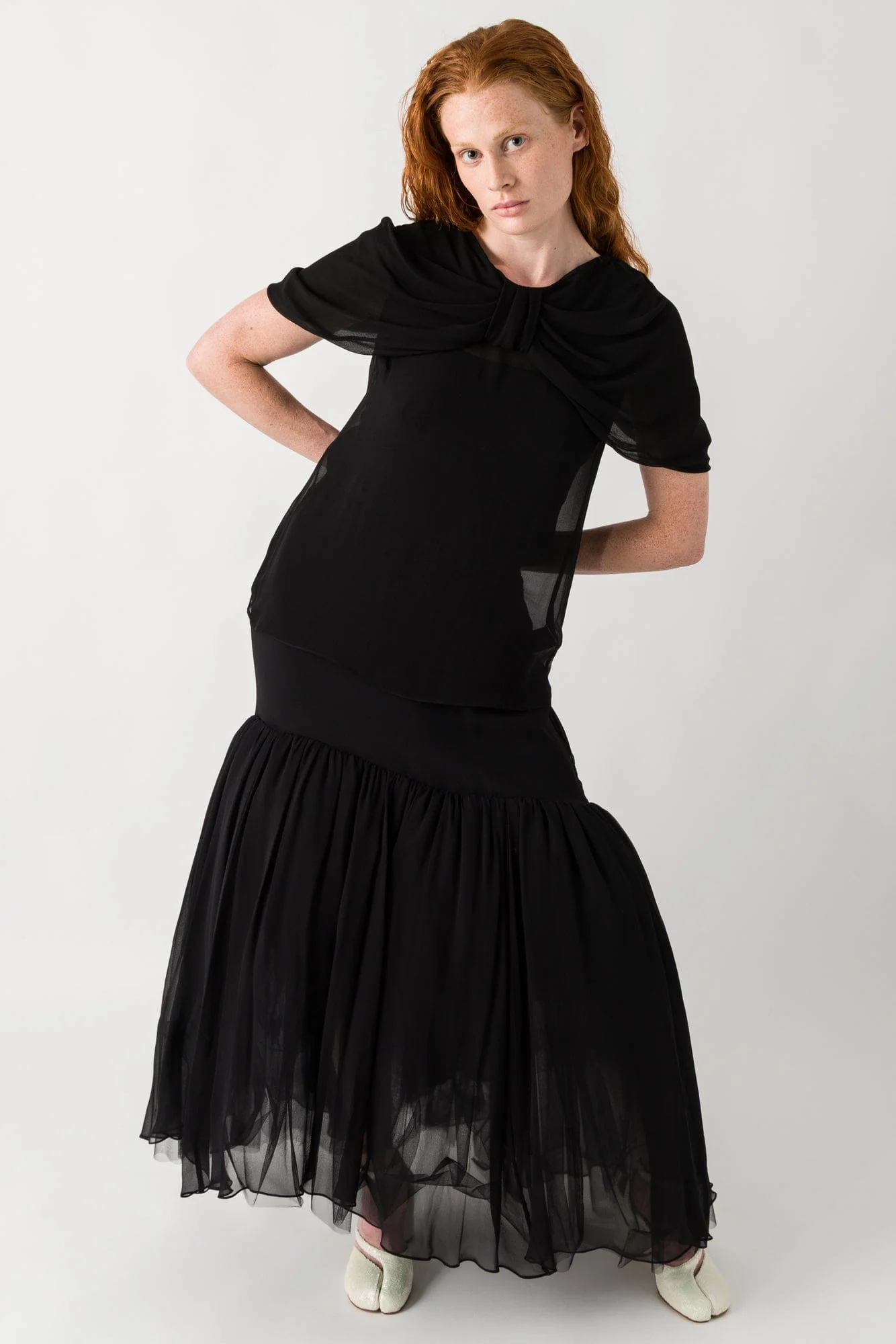 Simone Rocha Sheer Exaggerated Fishtail Midi Skirt - Image 4