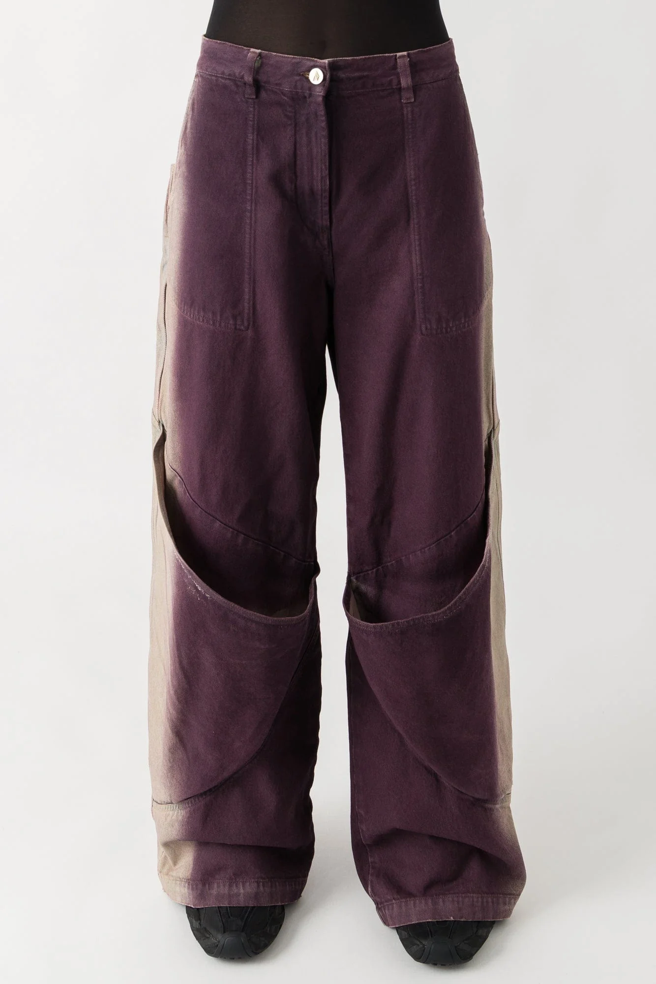 The Attico Long Double Pants in Purple Faded Wash