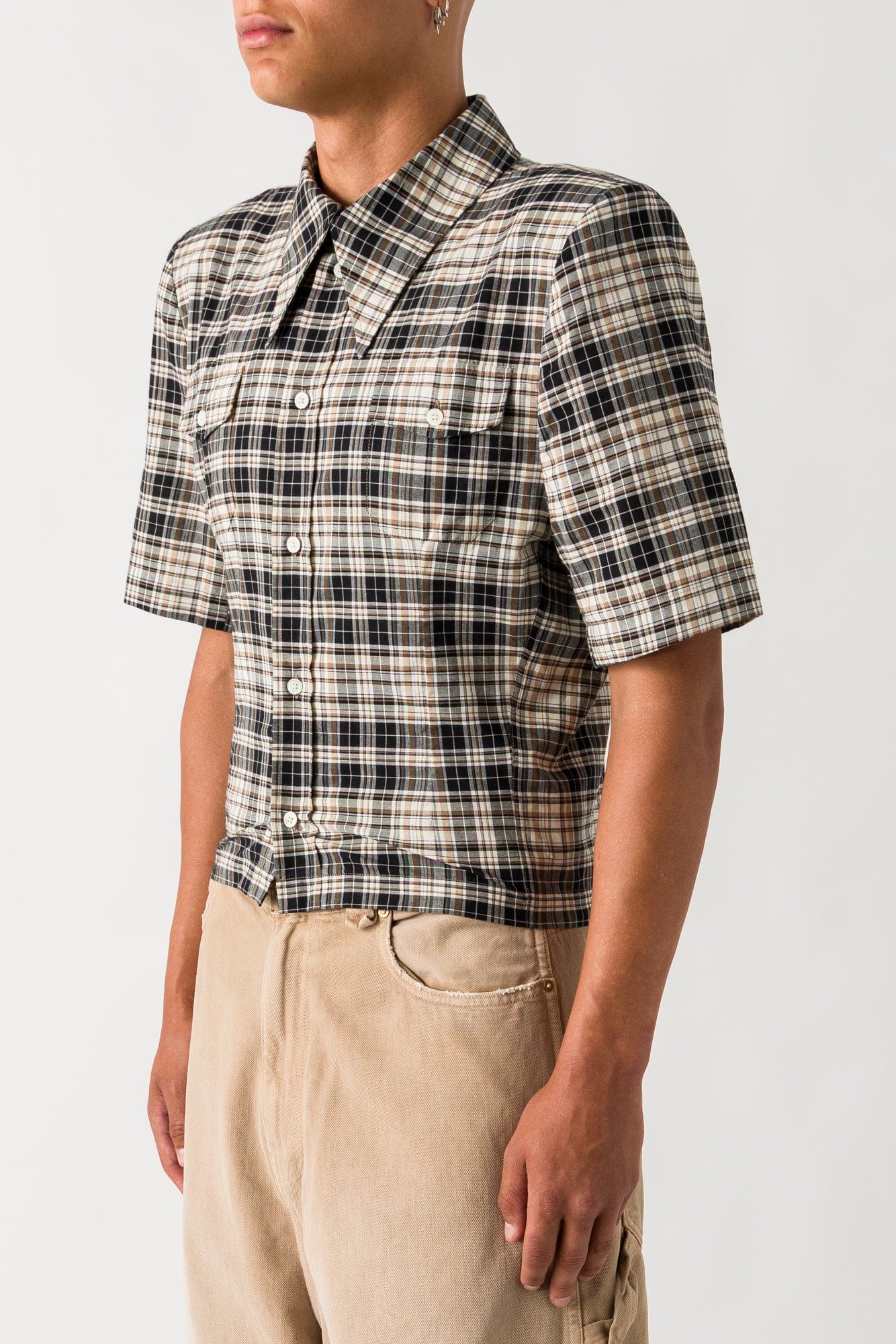 Willy Chavarria Brown Check Staple Workshirt - Image 2