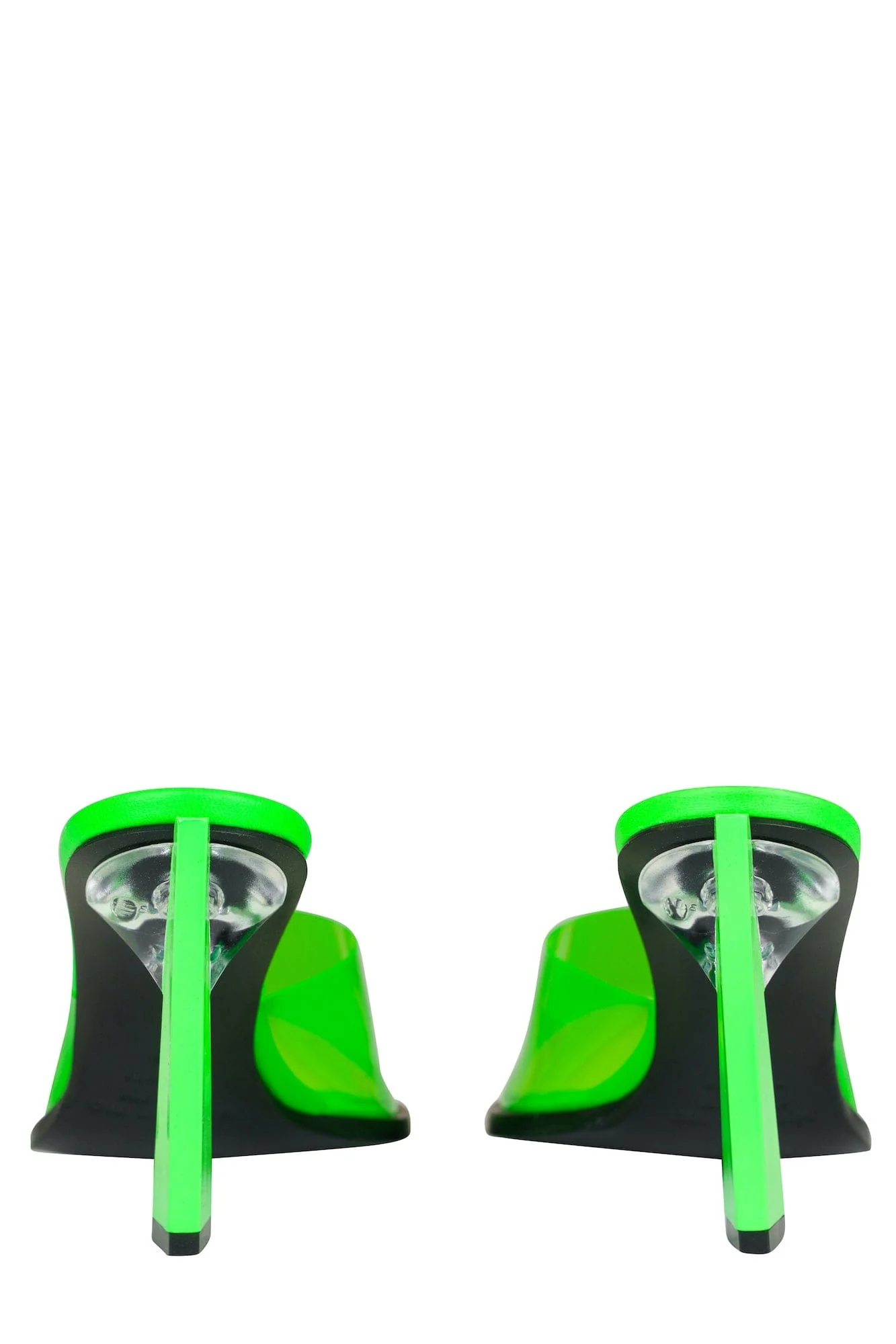Steven Ma Oblique Heel Sandals in Neon Green - Image 3