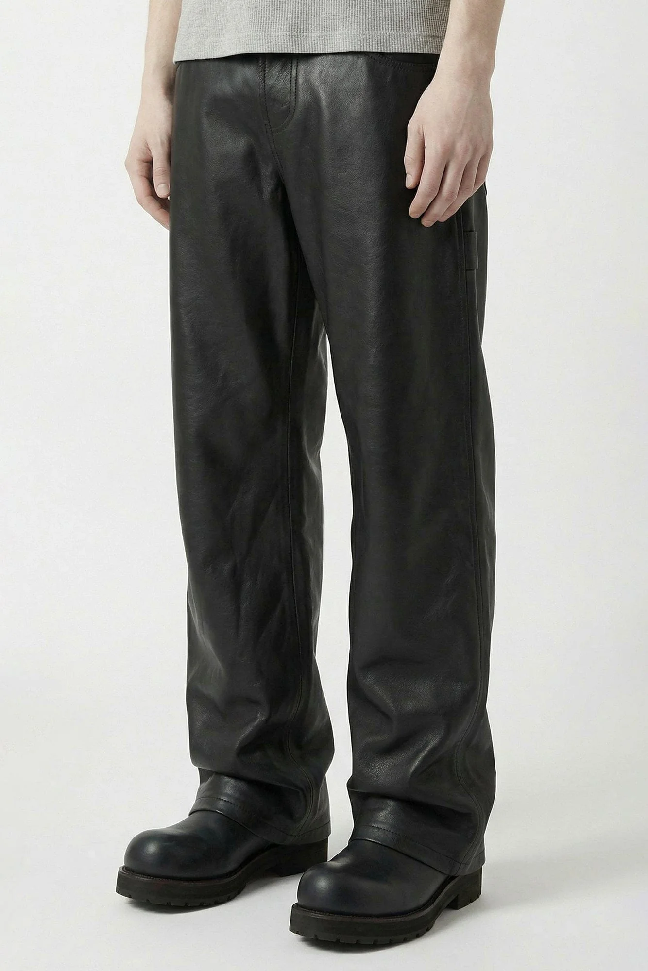 Vetements Leather Hip-Hop Pants in Black - Image 2