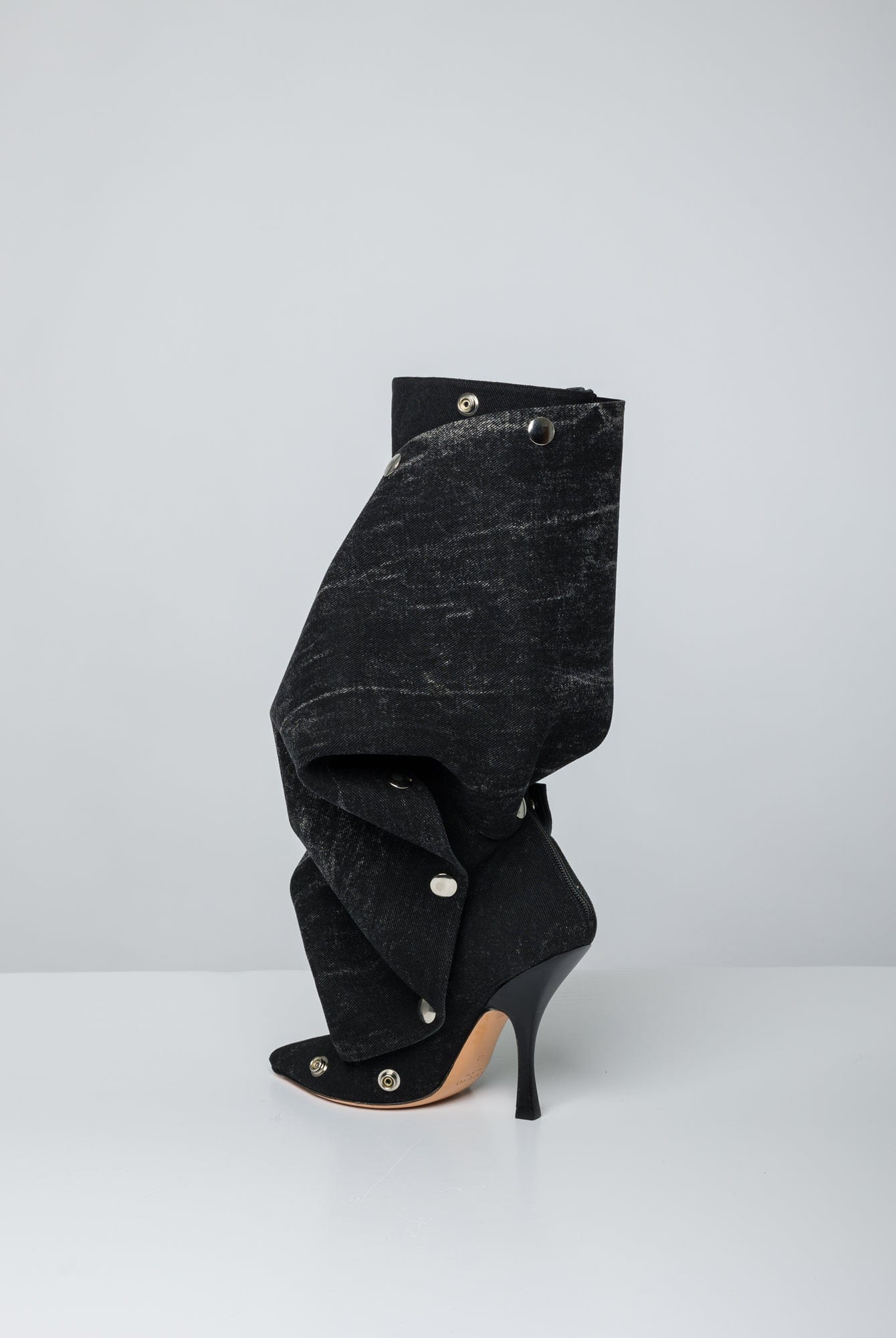 Y/Project Snap Boots in Black Vertical Whiskers - Image 3